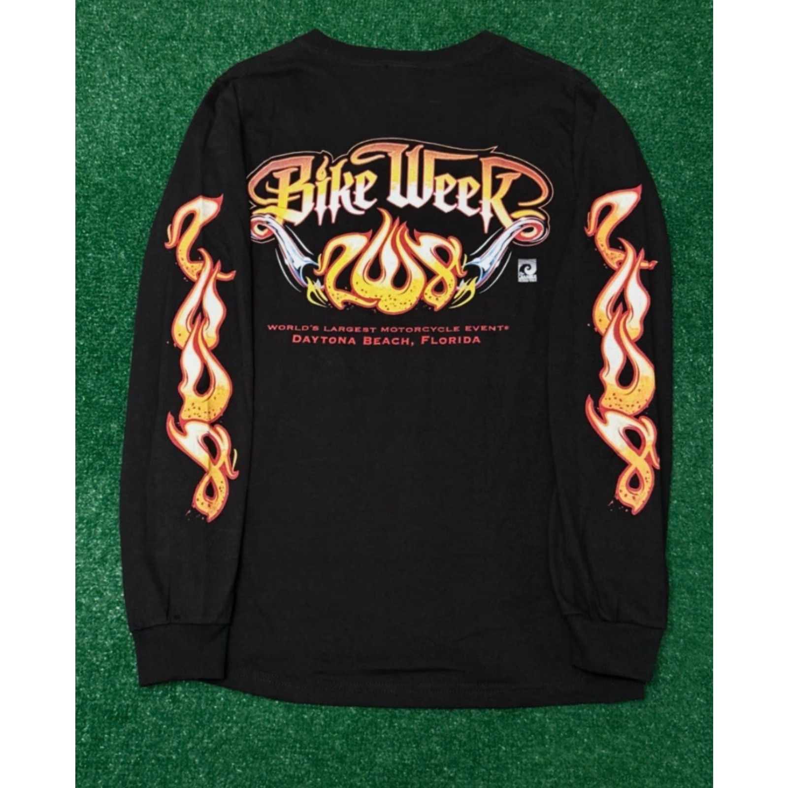Vintage VINTAGE Daytona Bike Week Biker 2008 Flames Hit Long Sleeve Shirt Small 90s Y2K Mens Size US S / EU 44-46 / 1 - 4 Thumbnail