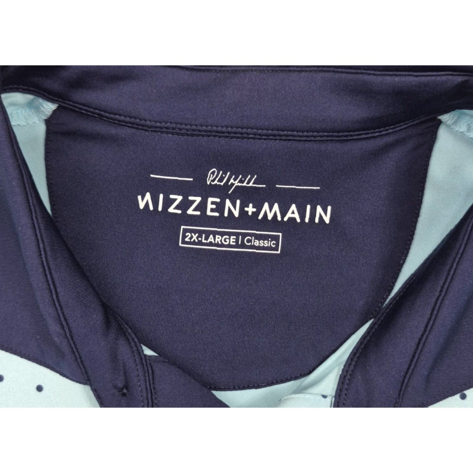 Mizzen+Main Mizzen+Main Golf Polo Shirt Mens 2XL Blue Polka Dot Classic Fit Short Sleeve Size US XXL / EU 58 / 5 - 5 Thumbnail