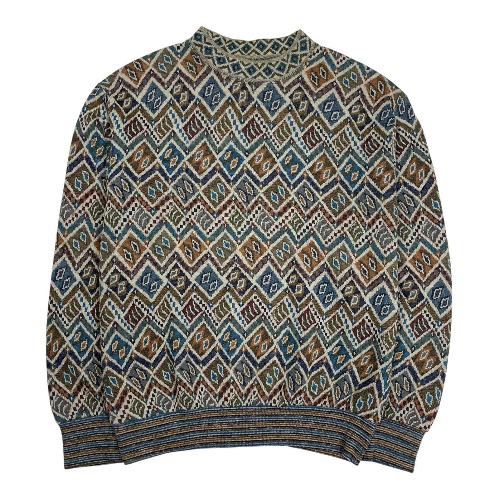 Missoni Vintage 90s Missoni Sport Knit Large Crewneck Sweatshirt Size US L / EU 52-54 / 3 - 1 Thumbnail