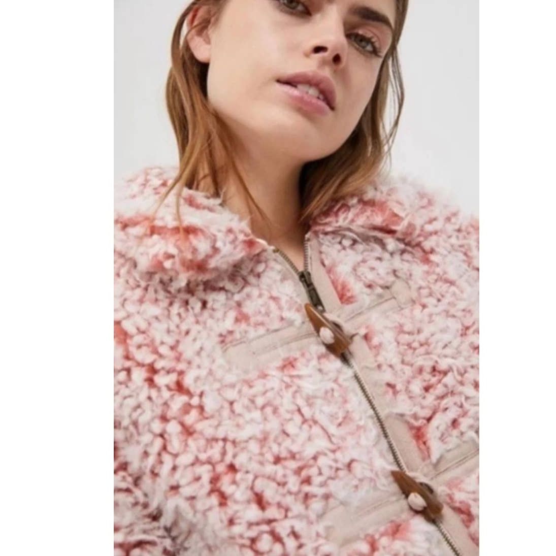 Anthropologie New Anthropologie Brenna Faux Fur Coat $168 X-SMALL Pink Size XS / US 0-2 / IT 36-38 - 3 Thumbnail