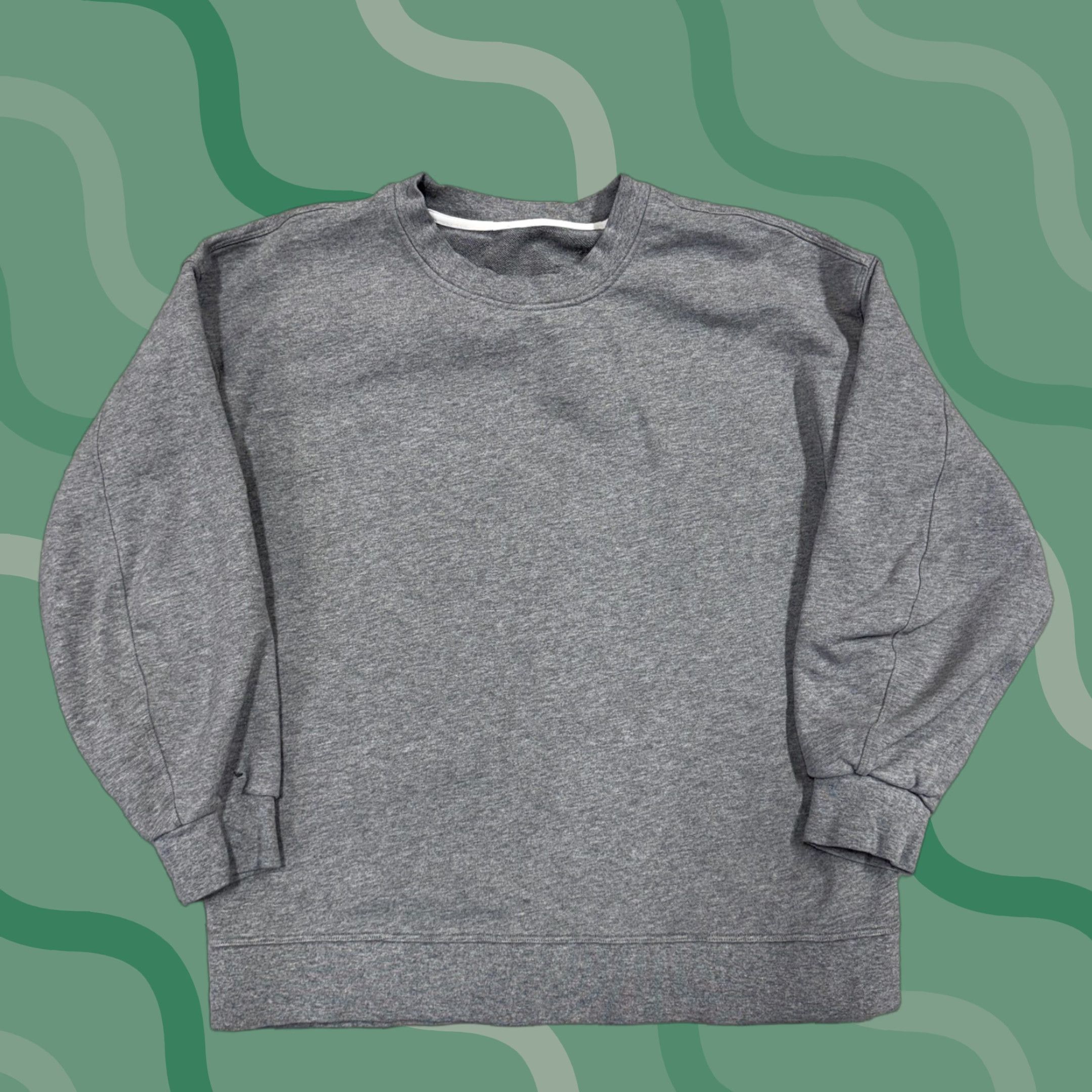 Lululemon Sweatshirt Womens 6 Gray Crew Neck Pullover Oversized Logo Solid Crewneck Size 6 Womens