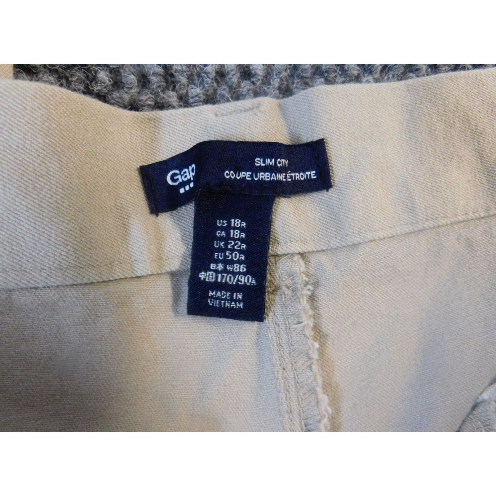 Gap Gap Pants Chino Slim Straight 18 Beige Womens Regular Inseam 27 City Trouser Size 25" / US 0 / IT 36 - 4 Thumbnail