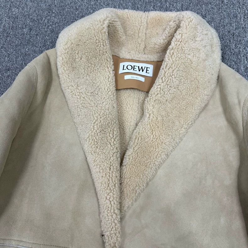 Loewe LOEWE White fur and leather cardigan coat Size XS / US 0-2 / IT 36-38 - 6 Thumbnail