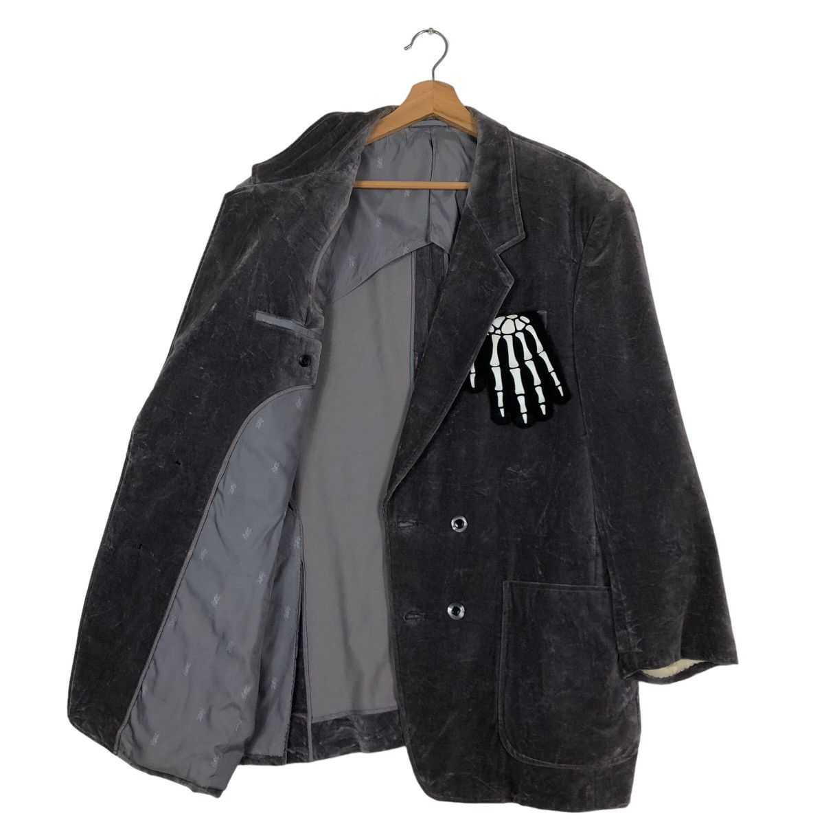 Japanese Brand Vintage Velvet Double Breast Coat Jacket Yves Saint Laurent Size US M / EU 48-50 / 2 - 9 Thumbnail