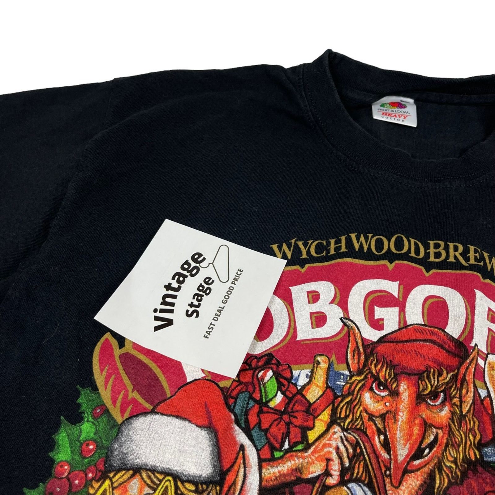 Fruit Of The Loom Vintage Fruit Of The Loom HobGoblin T Shirt Size L Black y2k Size US L / EU 52-54 / 3 - 2 Thumbnail