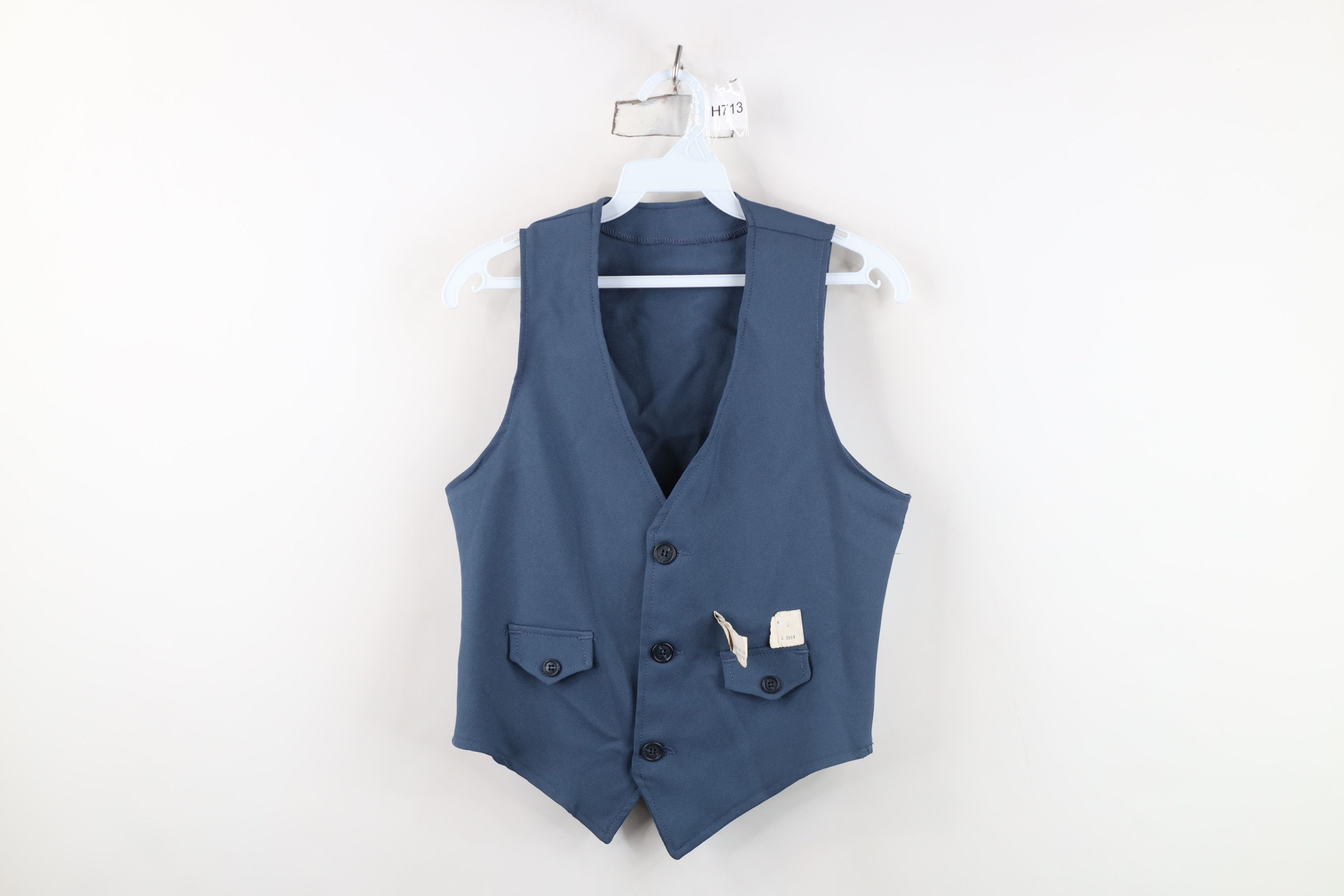 Vintage Deadstock Vintage 60s Streetwear Vest Jacket Blue USA Size US S / EU 44-46 / 1 - 1 Thumbnail