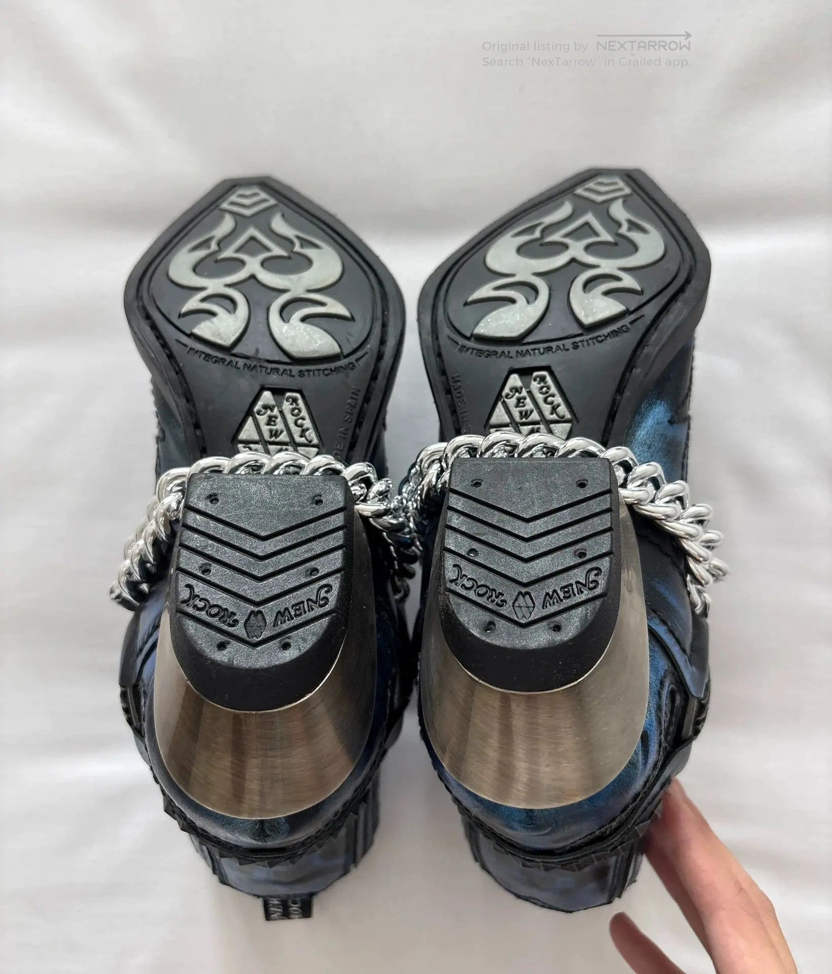 New Rock Punk Rivet Pointed Toe Metal Toe Boot, Women's (Size 6) — image 3 of 6