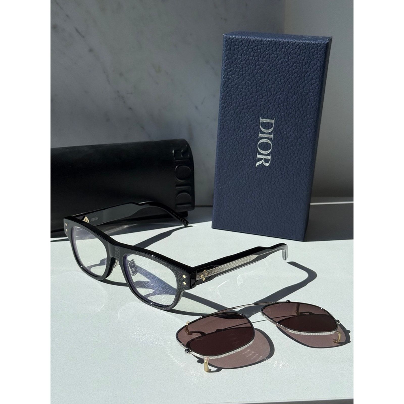 Dior NEW Dior CD DiamondO S10I Clip On Frames in Black $720 Size ONE SIZE - 6 Thumbnail