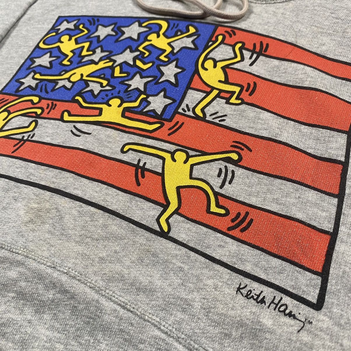 Keith Haring × Vintage y2k Keith Haring USA Flag Art Distressed Pullover Size US M / EU 48-50 / 2 - 3 Thumbnail