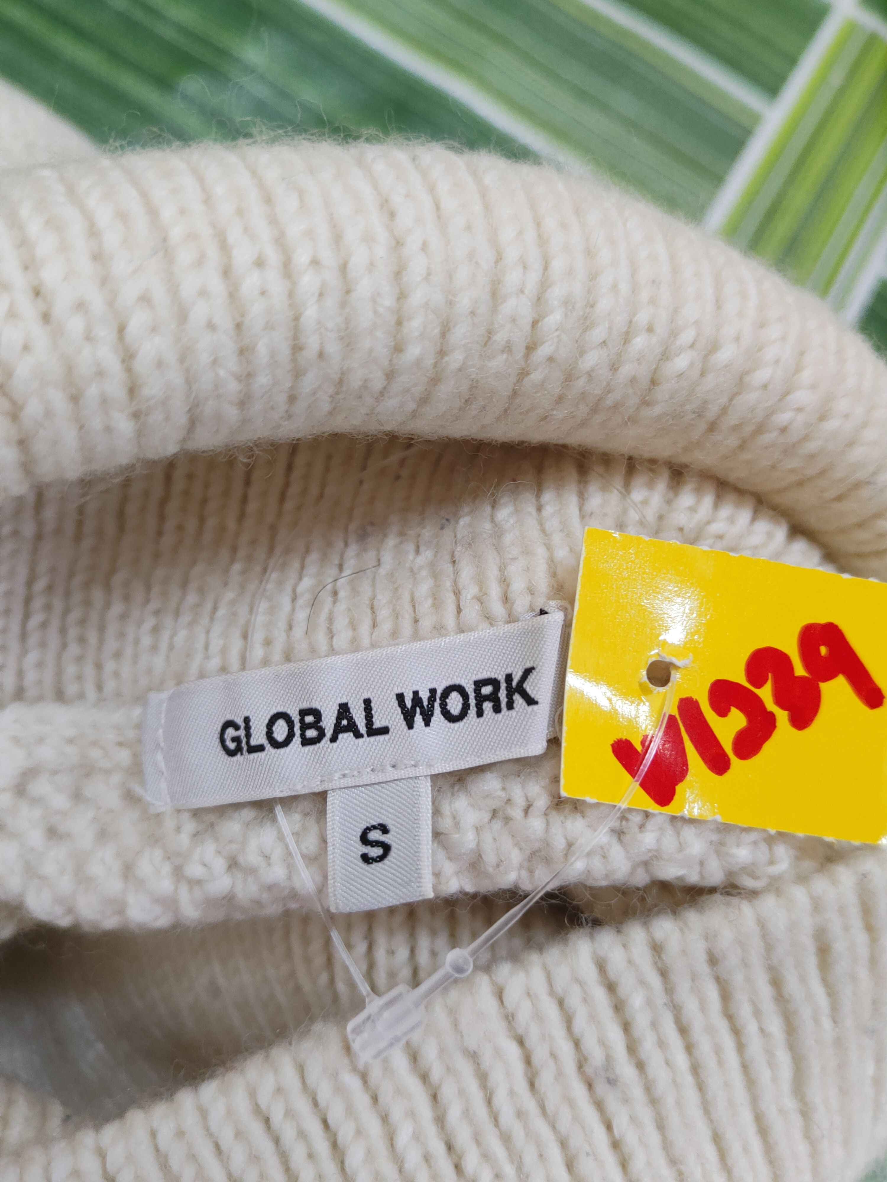Aran Isles Knitwear × Global Work × Japanese Brand Global Work Cream Knitwear Sweatshirts #W1239 Size S / US 4 / IT 40 - 11 Thumbnail