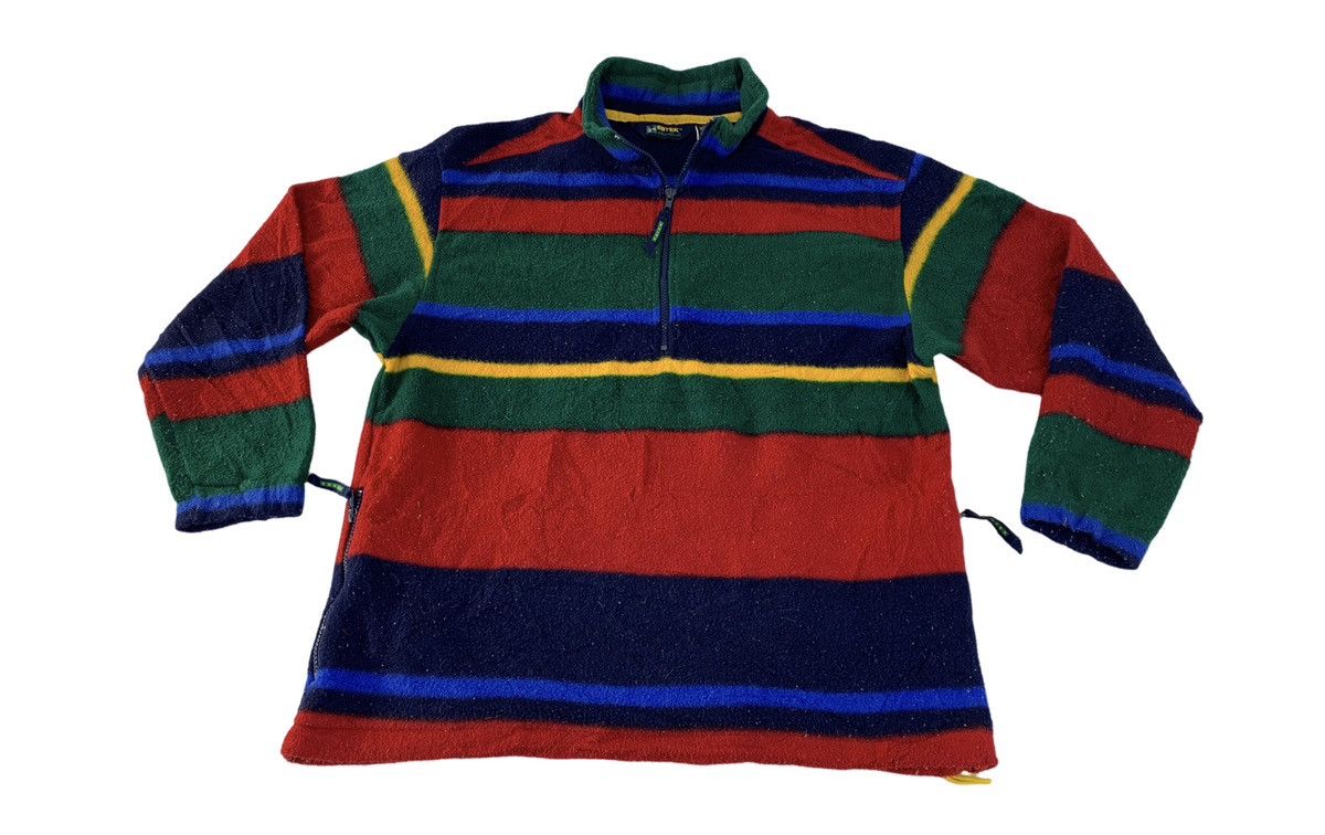 Eddie Bauer 90s Eddie Bauer Ebtek Fleece Half Zip Striped Colour Block Size US M / EU 48-50 / 2 - 1 Thumbnail