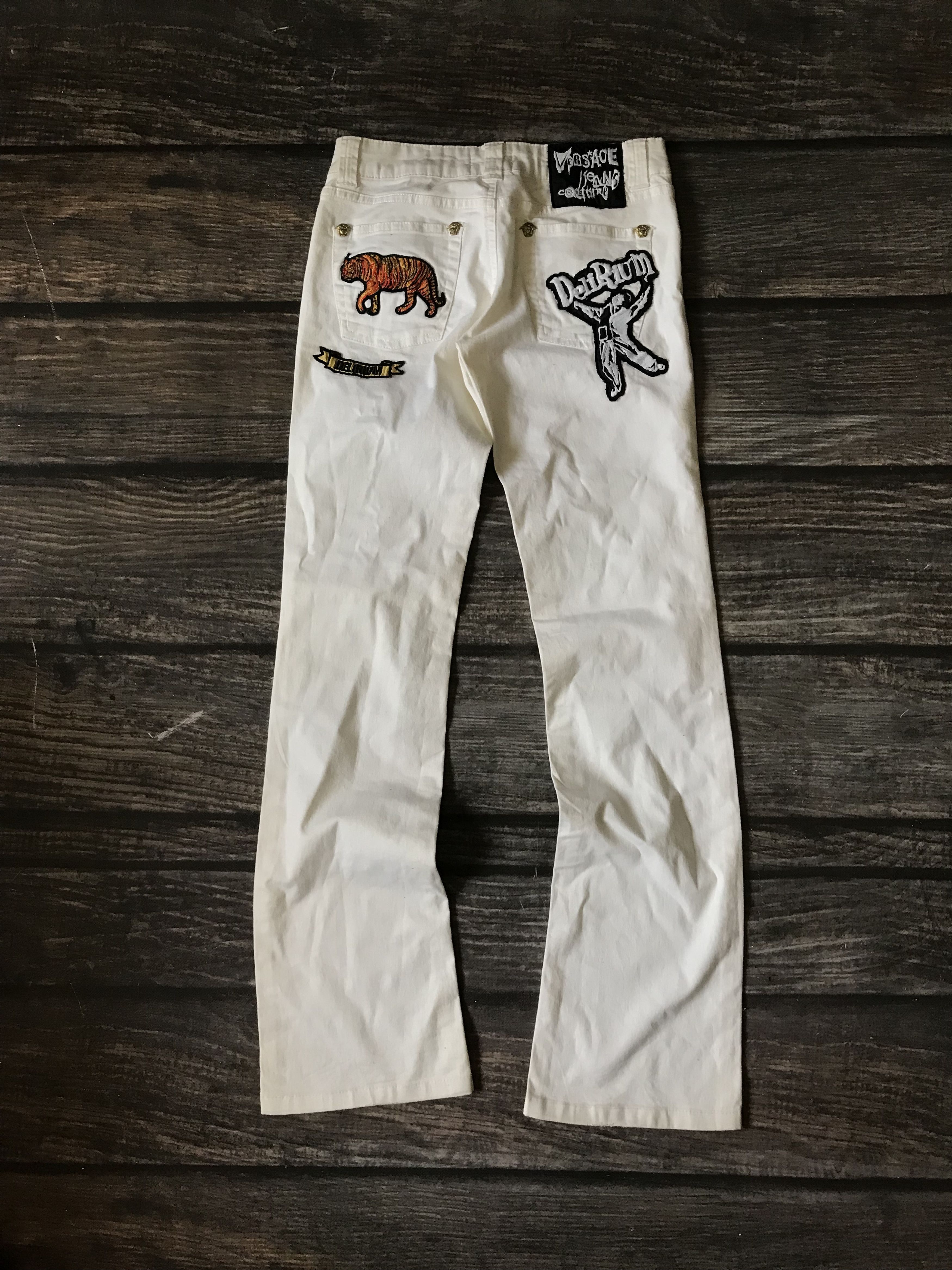 Versace 90’s Archive Versace Delirium Patch Denim Suit Size S / US 4 / IT 40 - 9 Thumbnail