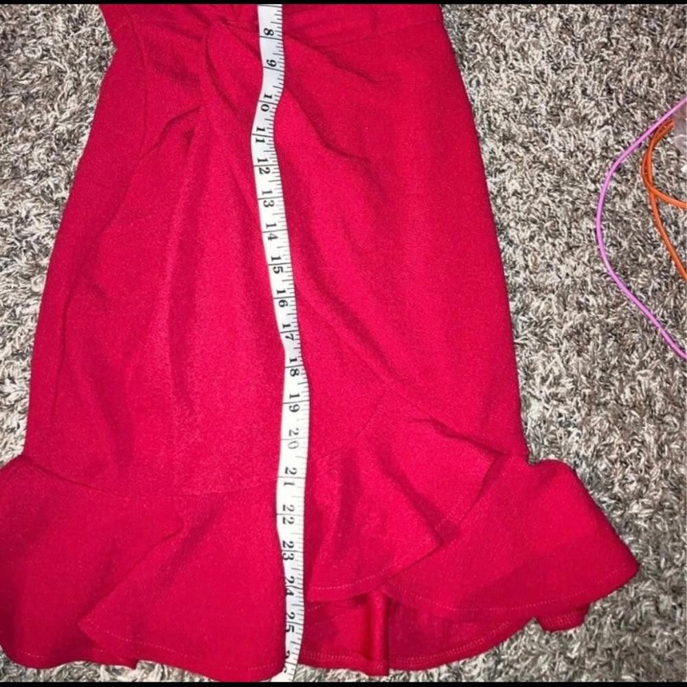 Designer Chic Red Ruffled Mini Dress - Perfect for Night Out Size XS / US 0-2 / IT 36-38 - 4 Thumbnail