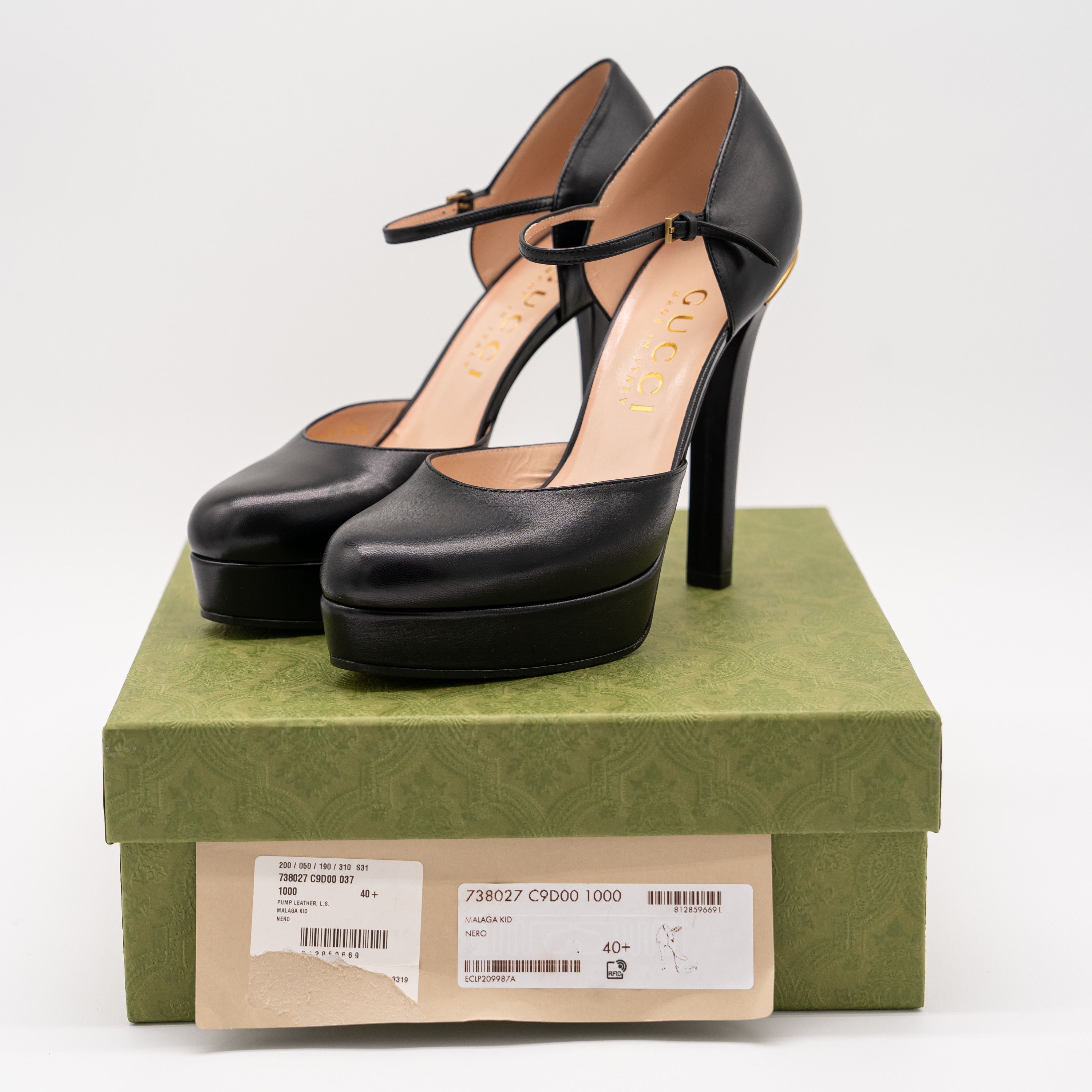 Gucci 40.5G 10.5 US Gucci Platform Pumps Black Leather Strap Size US 10.5 / IT 40.5 - 11 Thumbnail