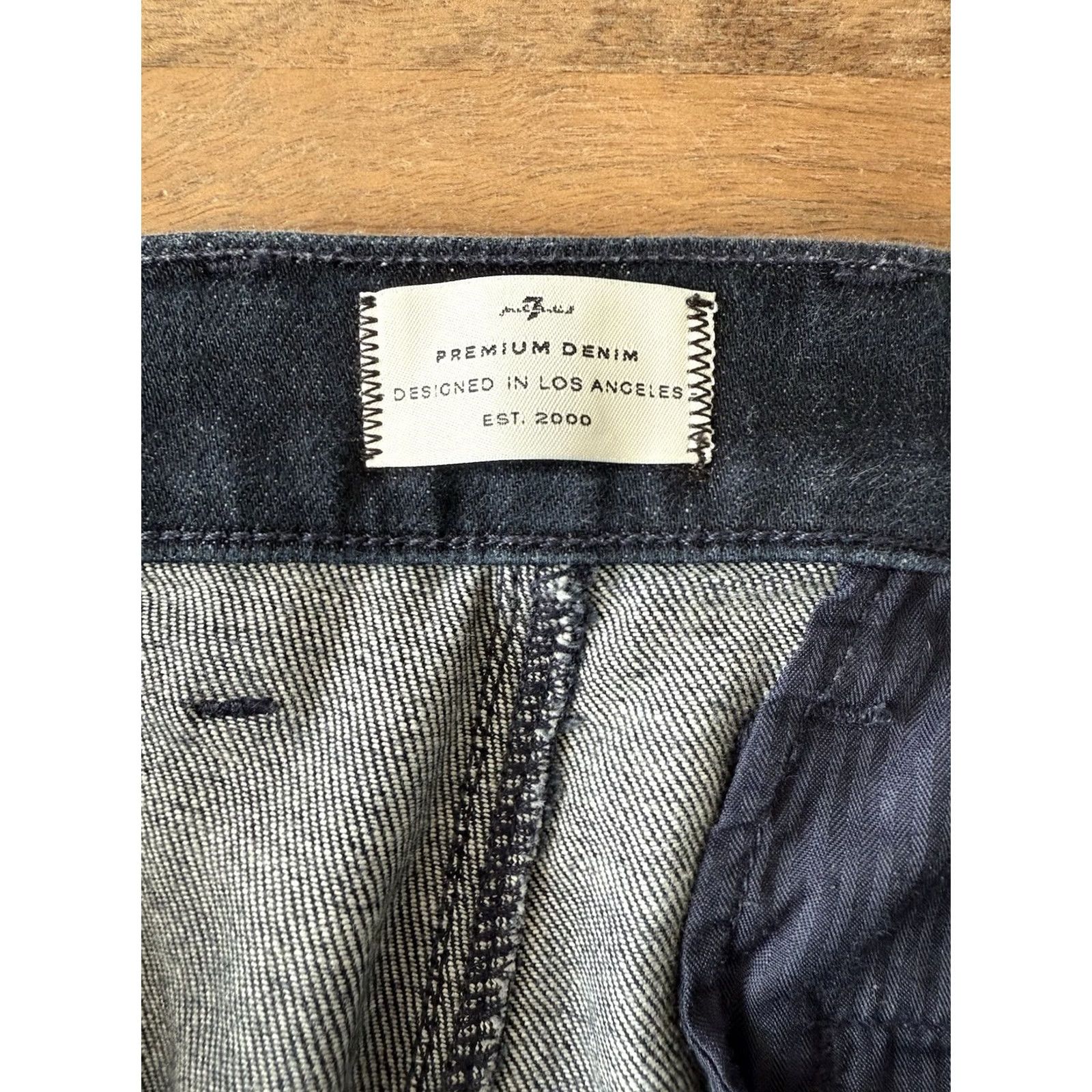 7 For All Mankind 7 For All Mankind Slim Chino Cropped Jeans Womens 38x27 Dark Wash Premium Denim Size 26" / US 2 / IT 38 - 3 Thumbnail