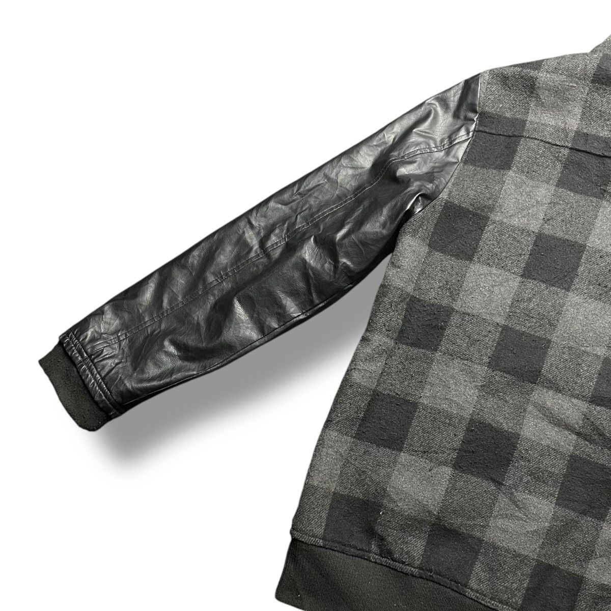 Hysteric Glamour PENTYS ROCK PATCHWORK CHECKERED WOOL + LEATHER BOMBER JACKET Size US M / EU 48-50 / 2 - 9 Thumbnail