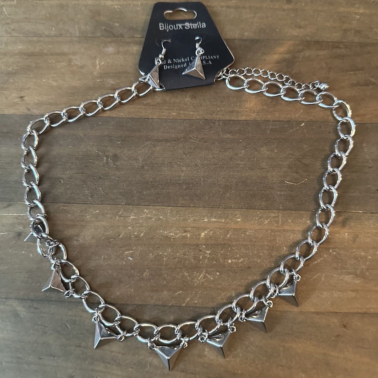 Other Bijoux Stella pyramid charm necklace and earrings set Size ONE SIZE - 2 Thumbnail