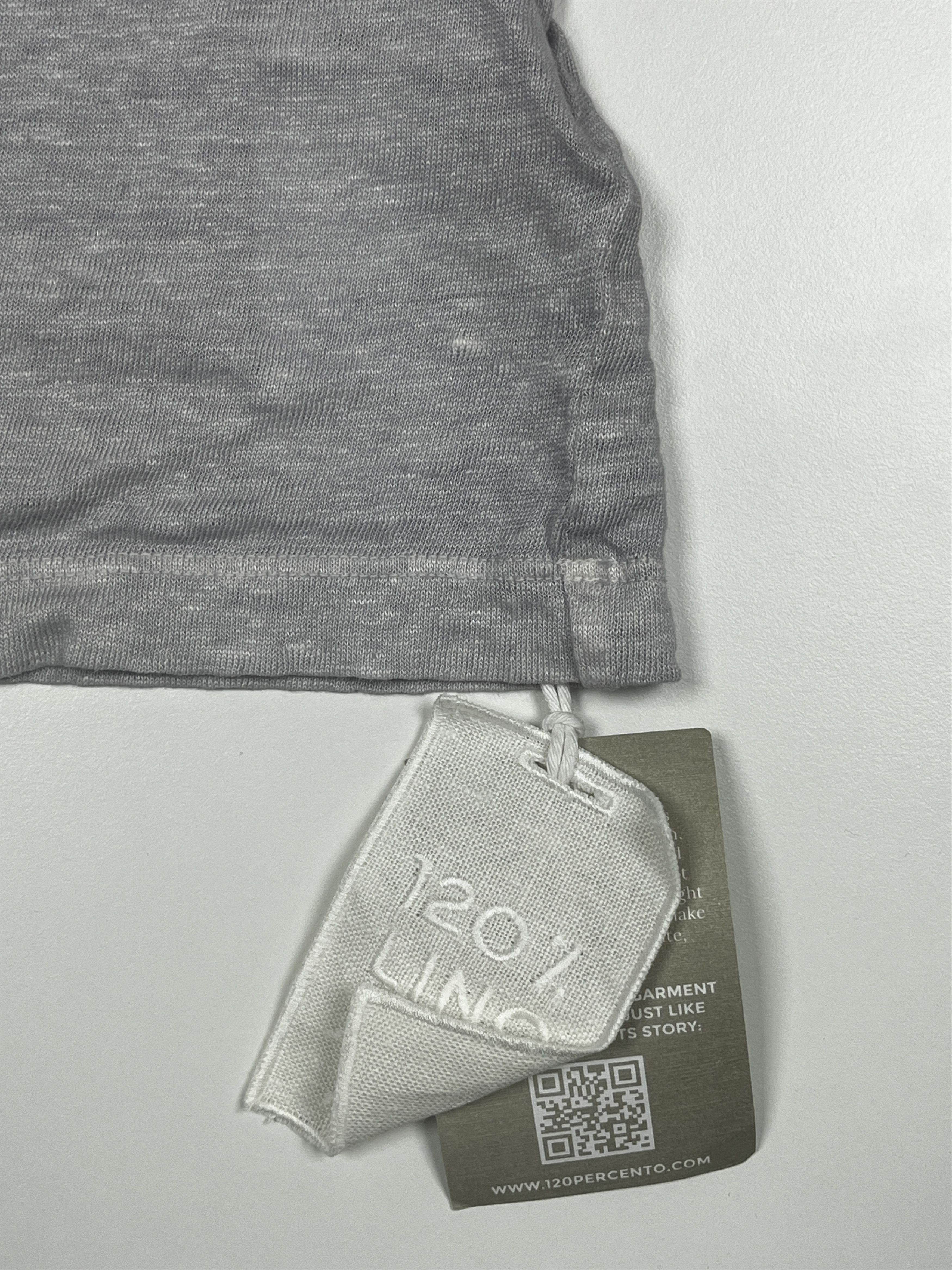 120% Lino 120% Lino Linen Long Sleeve T-Shirt Gray L Size US L / EU 52-54 / 3 - 4 Thumbnail