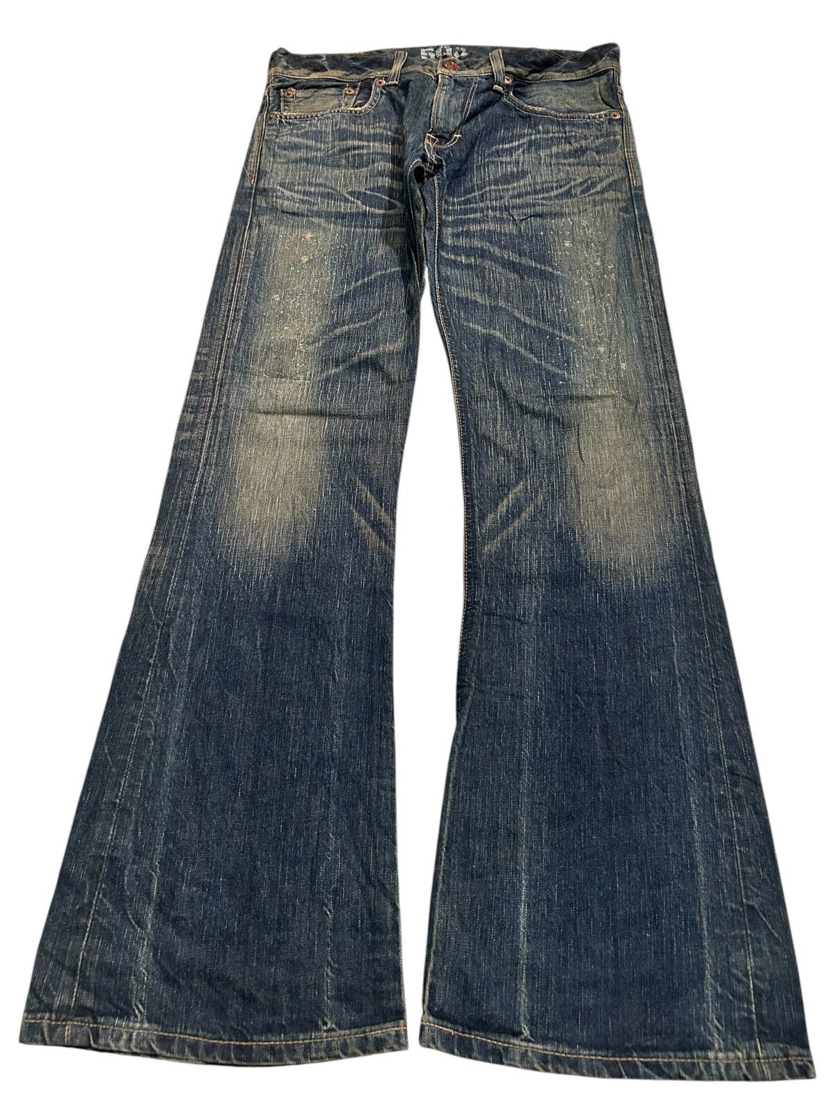 Edwin × If Six Was Nine × Kapital FLARE EDWIN BLUETRIP Distressed Japanese Punk Style Denim 🎌🎌 Size US 35 - 2 Thumbnail