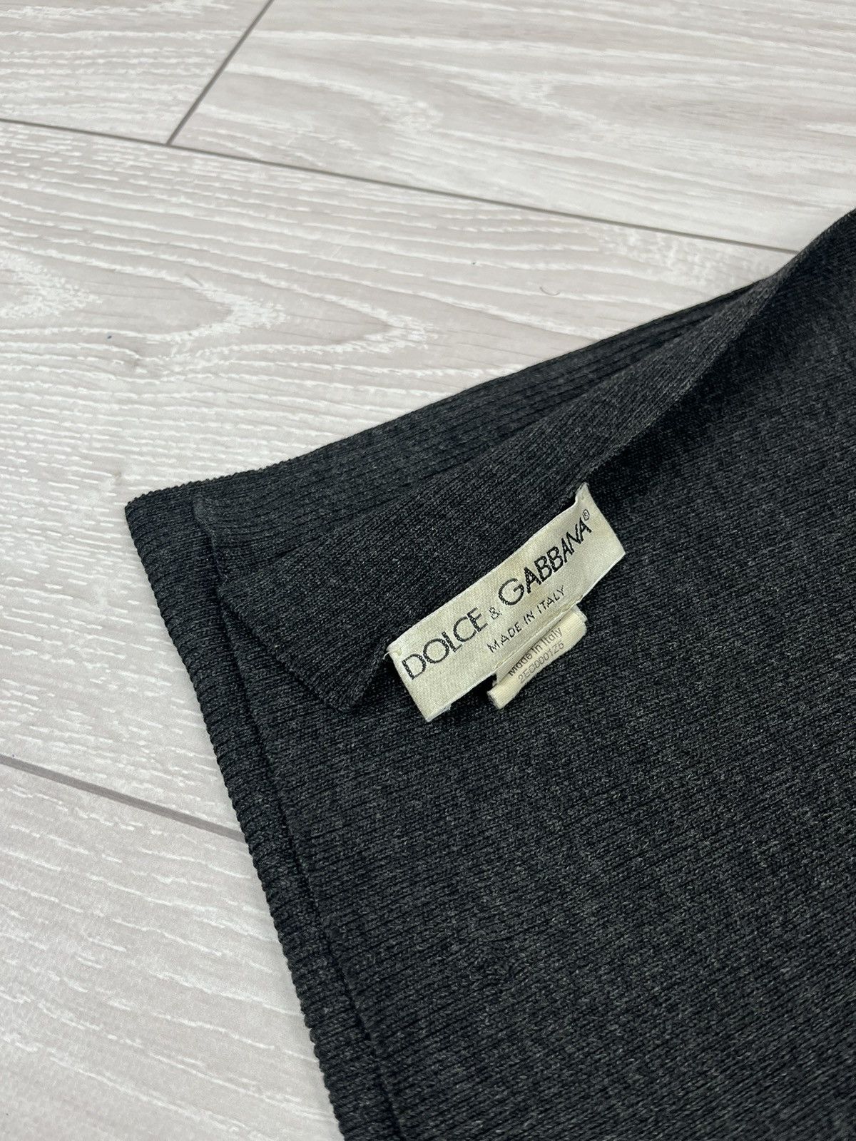 Dolce & Gabbana Dolce Gabbana Vintage 100% Wool Grey Knit Scarf Size ONE SIZE - 3 Thumbnail