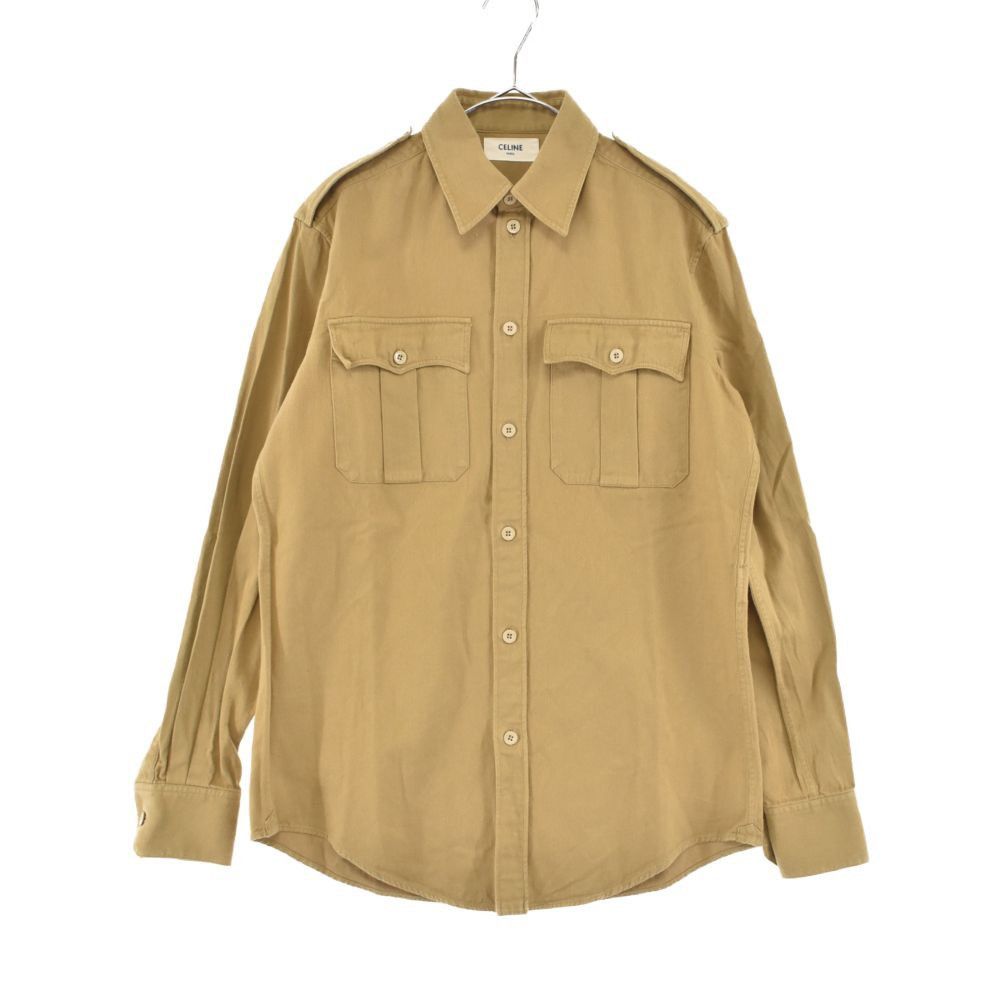 Celine SS 20 Celine X Hedi Slimane Military Shirt in Cotton Twill Size US M / EU 48-50 / 2 - 1 Thumbnail