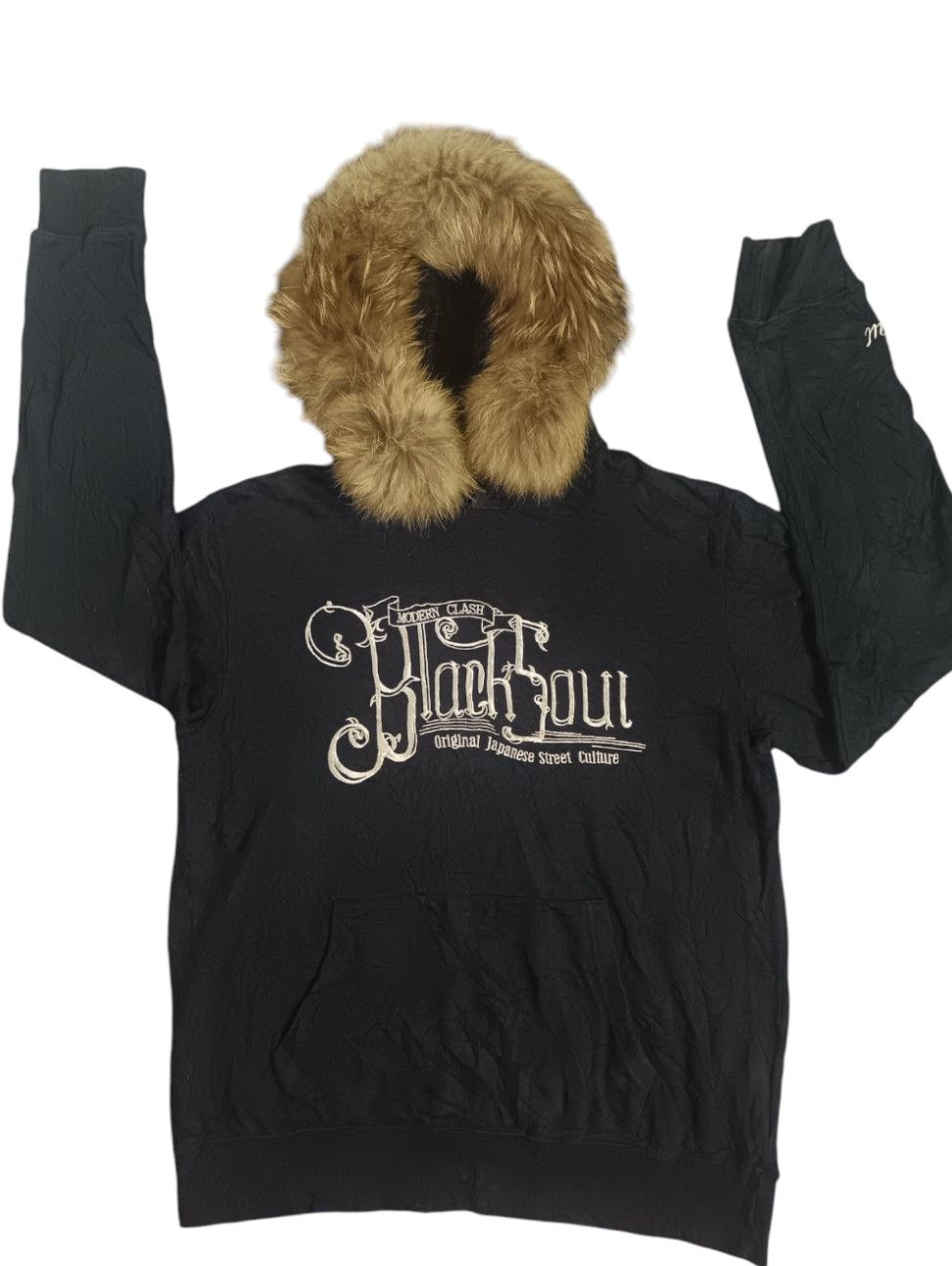 If Six Was Nine × Japanese Brand × Le Grande Bleu (L.G.B.) ONIARAI Black Soul Japanese Street Culture Fur Hoodie Size US M / EU 48-50 / 2 - 16 Thumbnail