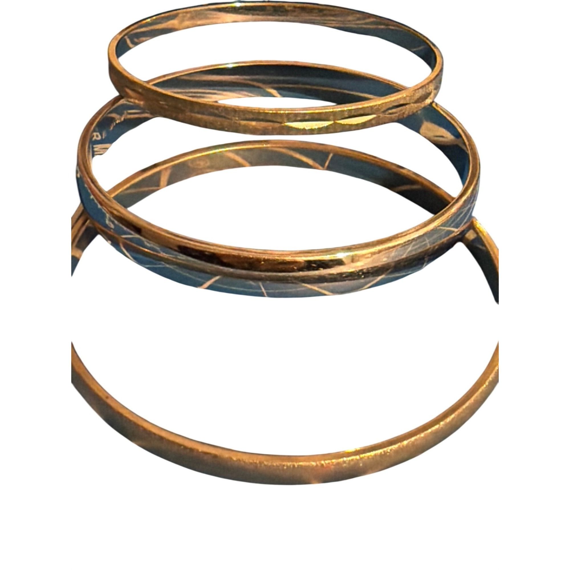 Monet Vintage Lot of 3 Monet Silver Tone Bangle Bracelets Etched T Size ONE SIZE - 1 Thumbnail