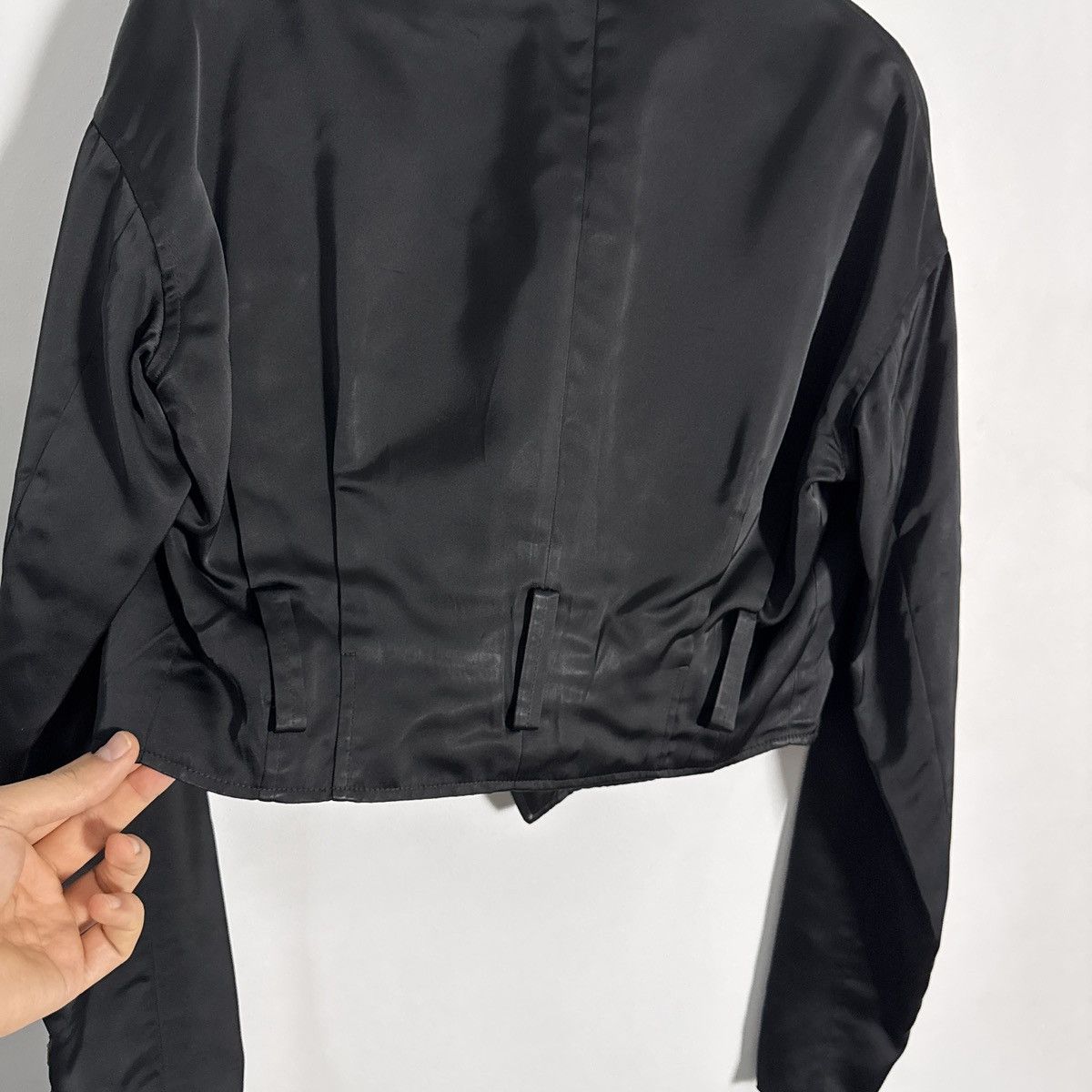 Dolce & Gabbana Dolce & Gabbana 1990s Cropped Biker Jacket Black Blazer Size L / US 10 / IT 46 - 11 Thumbnail