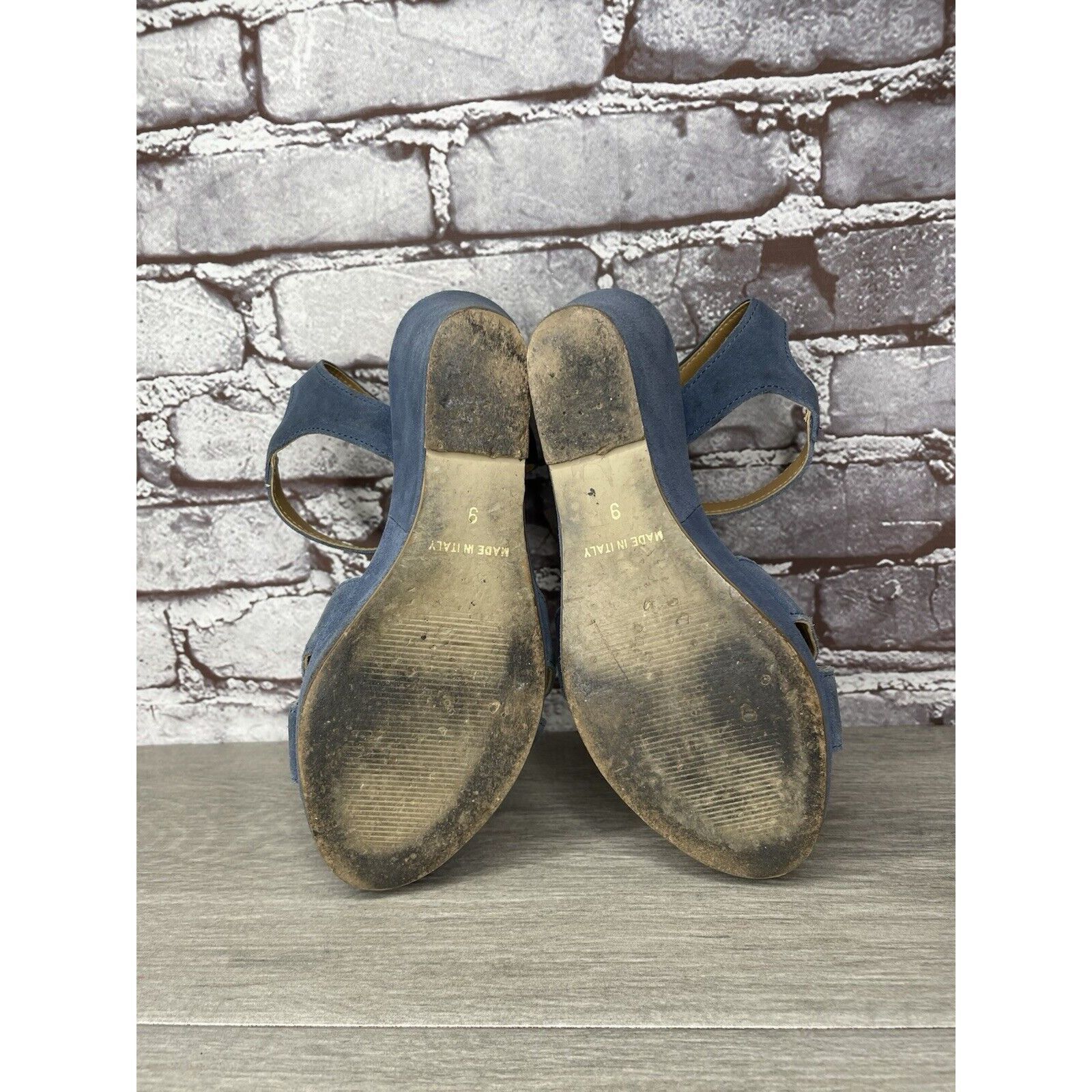 Billy Hill Garnet Hill Blue Suede Leather Wedge Ankle Strap Sandals Wom Size US 9 / IT 39 - 16 Thumbnail