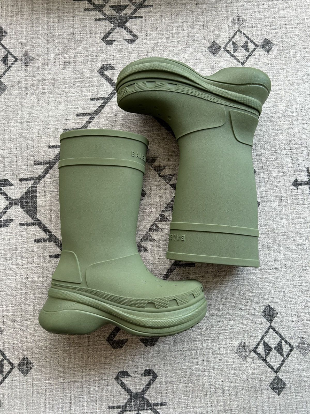 Balenciaga × Crocs Balenciaga x crocs army green boots brand