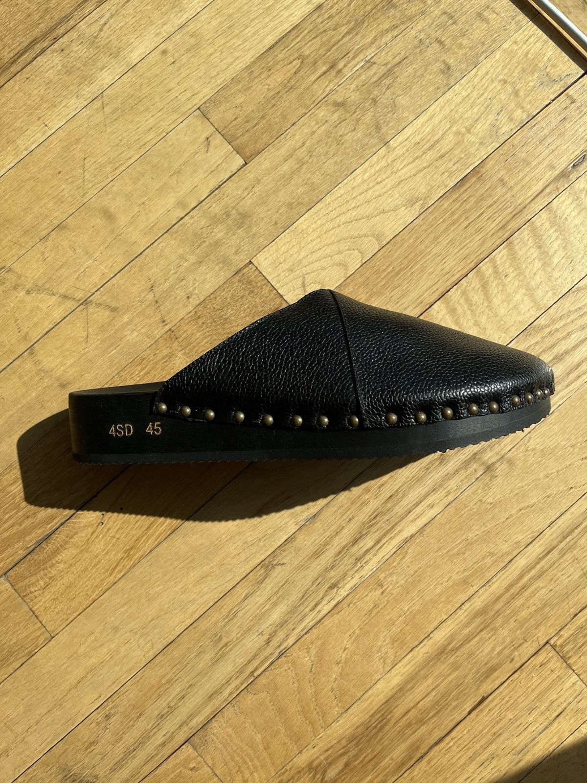 4SDESIGNS Black Sabot Wooden Clog Size US 12 / EU 45 - 3 Thumbnail