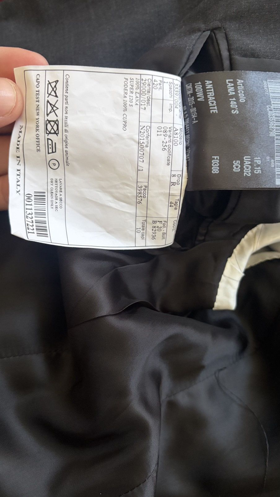 Prada Prada Single Breast 3-Button Wool Suit in Anthracite Size 34R - 6 Thumbnail