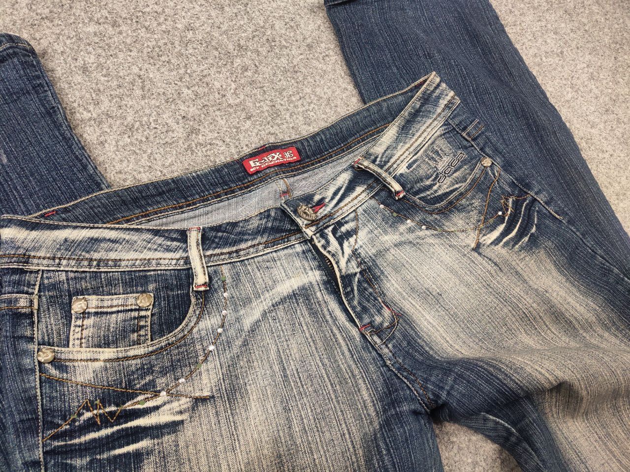 Le Grande Bleu (L.G.B.) Vintage Eclix le Grand Bleu Y2K Flared Jeans hysteric Size US 34 / EU 50 - 13 Thumbnail