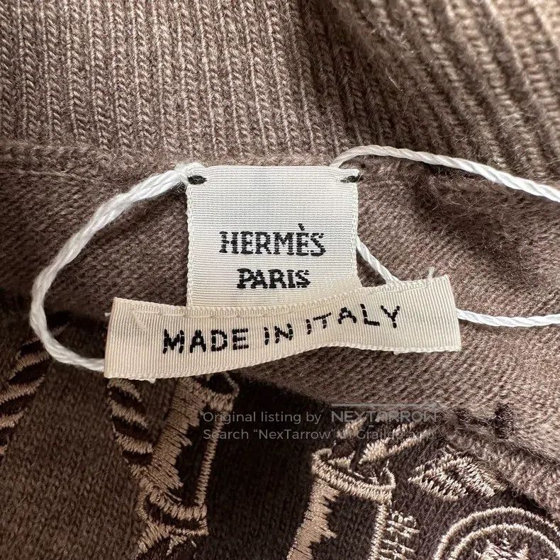 Hermes Hermes brown embroidery chain long sleeve knitted top Size XXS / US 00 / IT 34 - 3 Thumbnail