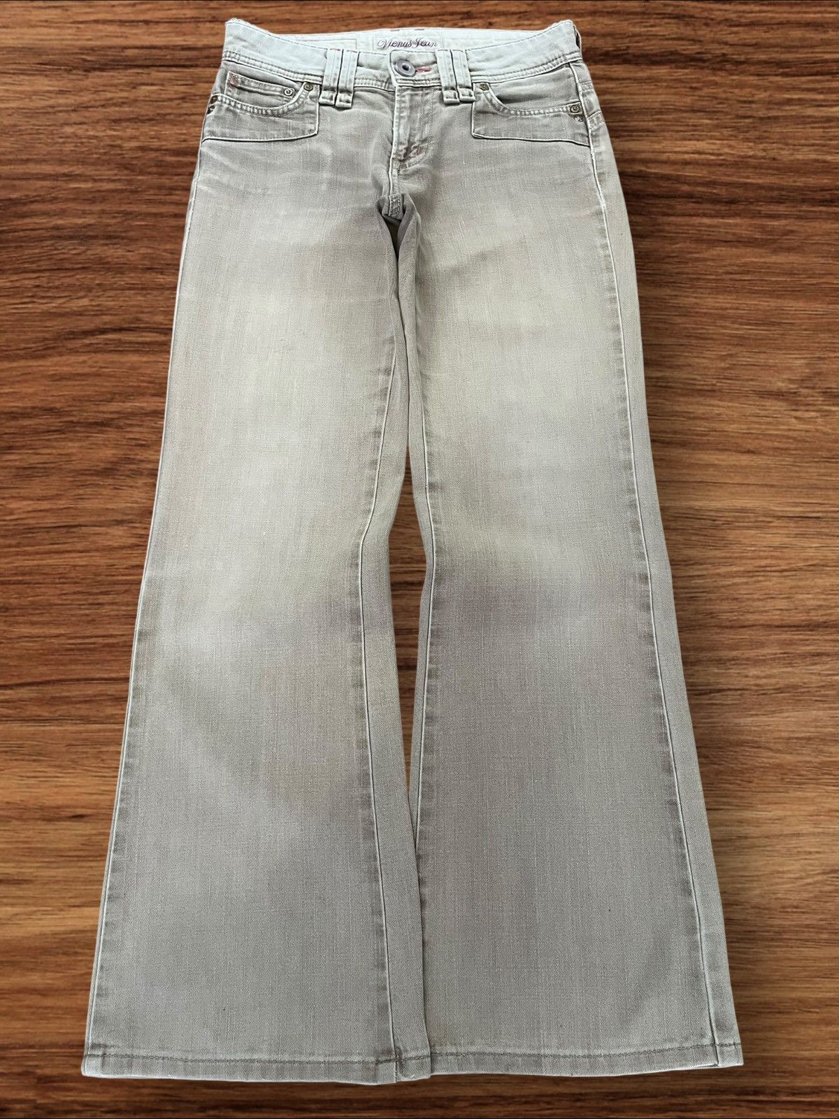 Edwin × Japanese Brand × Le Grande Bleu (L.G.B.) Vintage Japanese Brand Khaki Wash Mid Rise Wide Flare Jeans Size 28" / US 6 / IT 42 - 2 Thumbnail