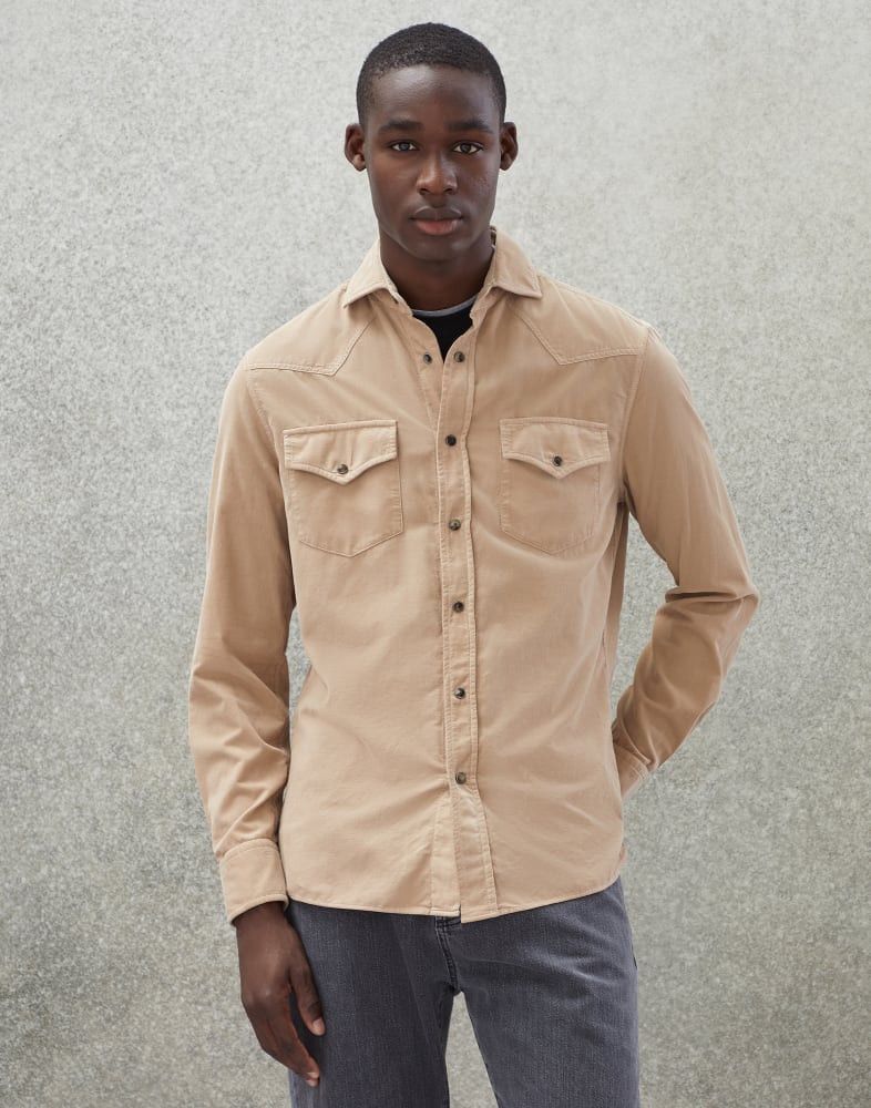 Brunello Cucinelli o1w1db10924 Men'S Shirt in Medium Brown Size US XL / EU 56 / 4 - 1 Preview