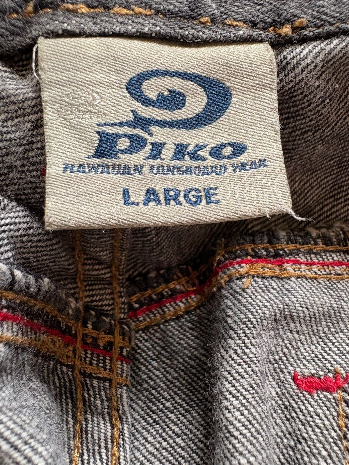 Japanese Brand Vintage Piko Distressed Baggy Cargo Jeans Size US 31 - 12 Thumbnail