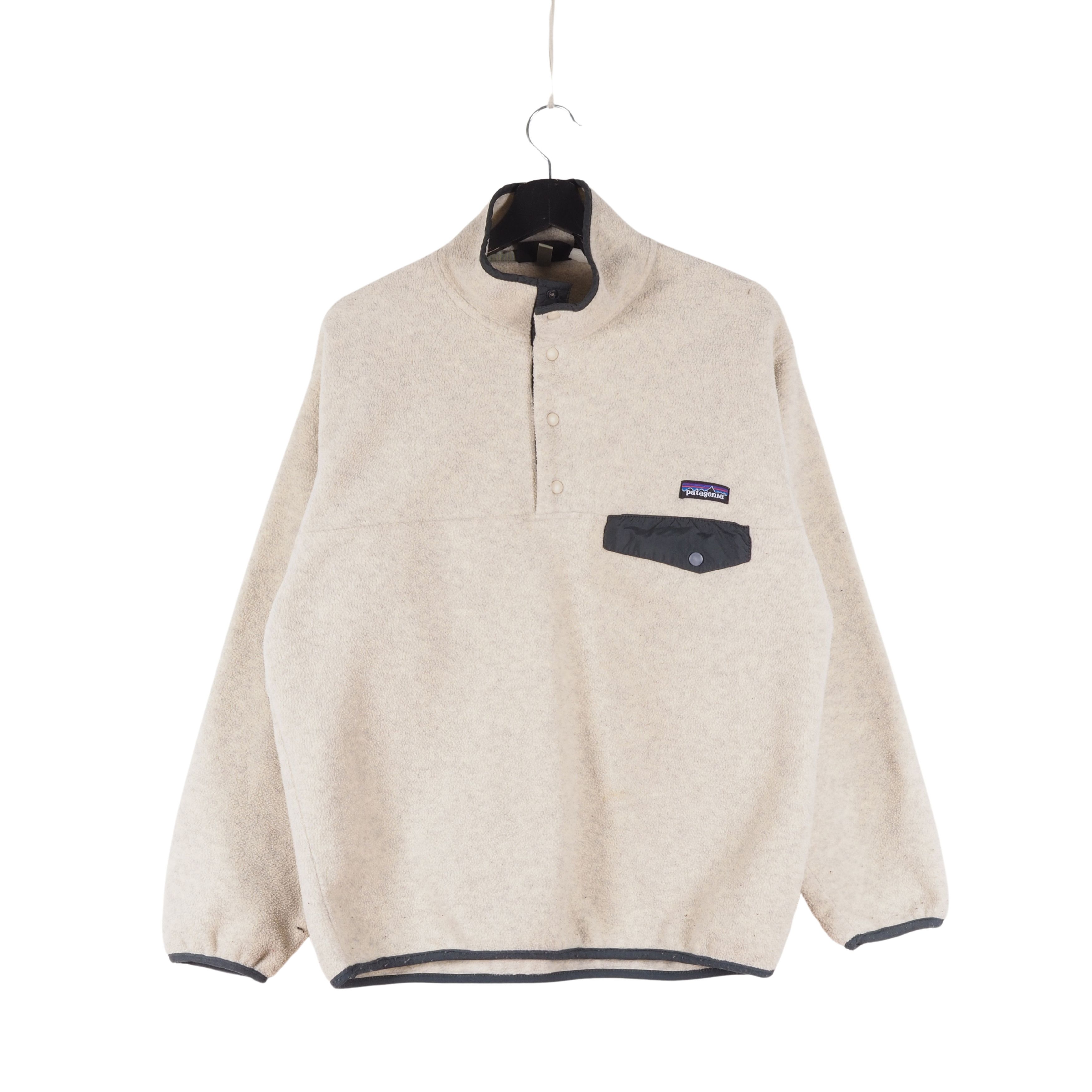 Patagonia × Vintage Patagonia Synchilla Vintage 90s Men's Fleece Beige Jacket Size US M / EU 48-50 / 2 - 1 Thumbnail