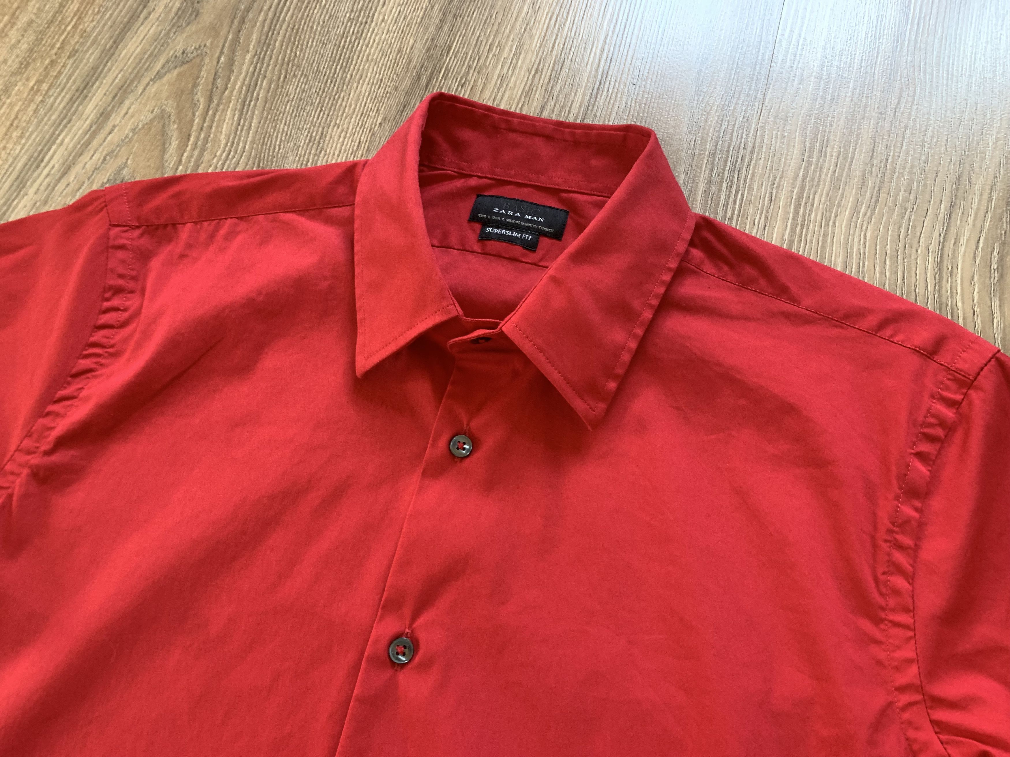 Zara Zara Man Basic Super Slim Fit Long Sleeve Shirt Size US M / EU 48-50 / 2 - 4 Thumbnail