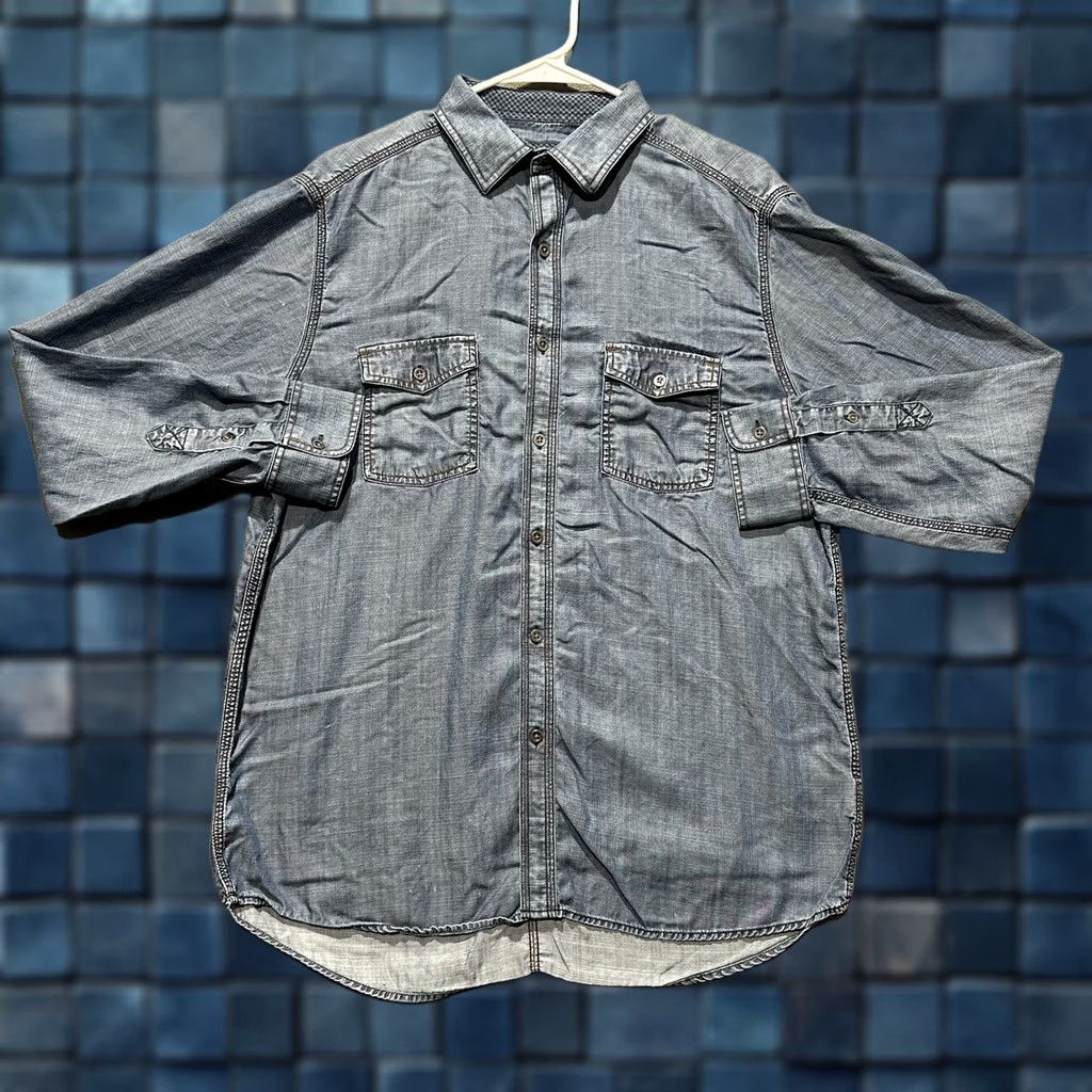 Johnston & Murphy Johnston & Murphy Shirt Mens Large Blue Chambray Button Up Long Sleeve GUC Size US L / EU 52-54 / 3 - 1 Thumbnail