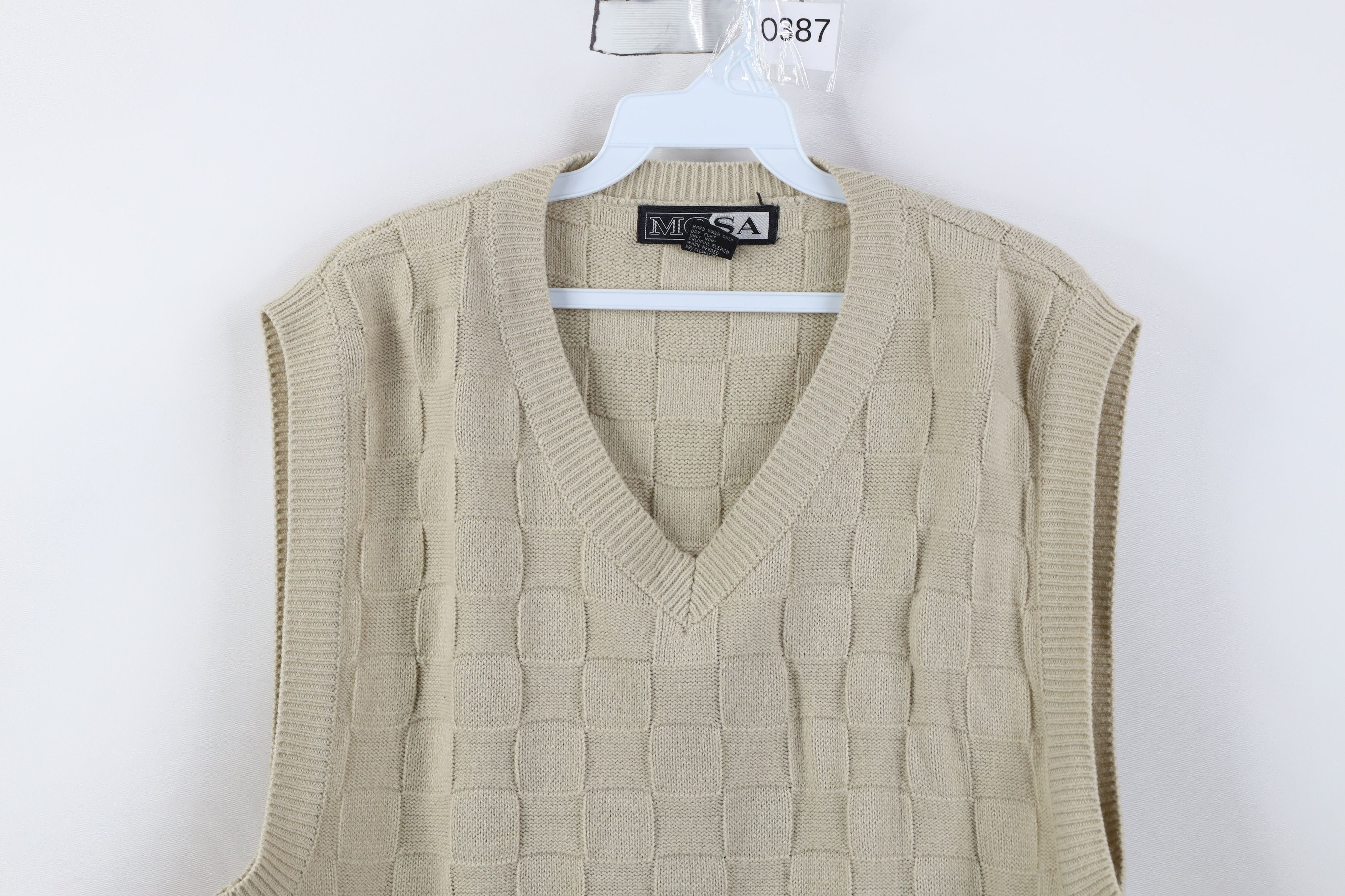 Vintage Vintage 90s Streetwear Cross Weave Knit Sweater Vest Size US L / EU 52-54 / 3 - 2 Thumbnail