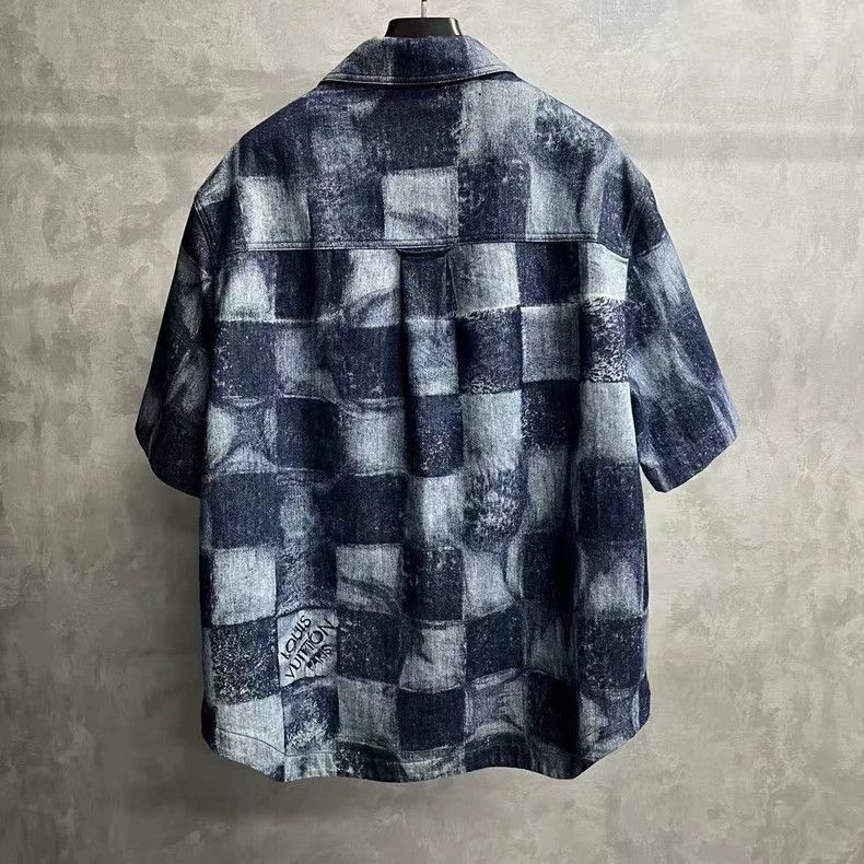 Louis Vuitton Louis Vuitton Blue Plaid Denim Short Sleeve Shirt-2506 Size US XXL / EU 58 / 5 - 2 Thumbnail