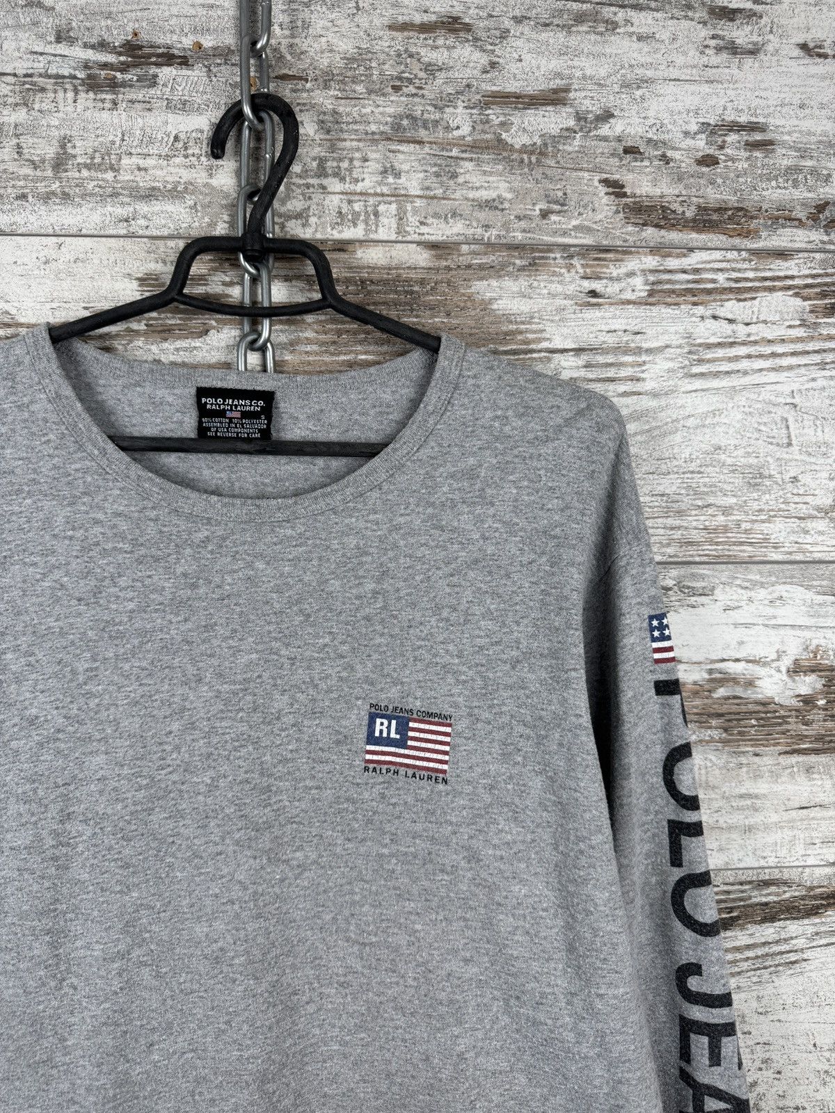 Polo Ralph Lauren × Vintage Mens Vintage Polo Ralph Lauren jeans co. USA flag longsleeve Size US L / EU 52-54 / 3 - 4 Thumbnail