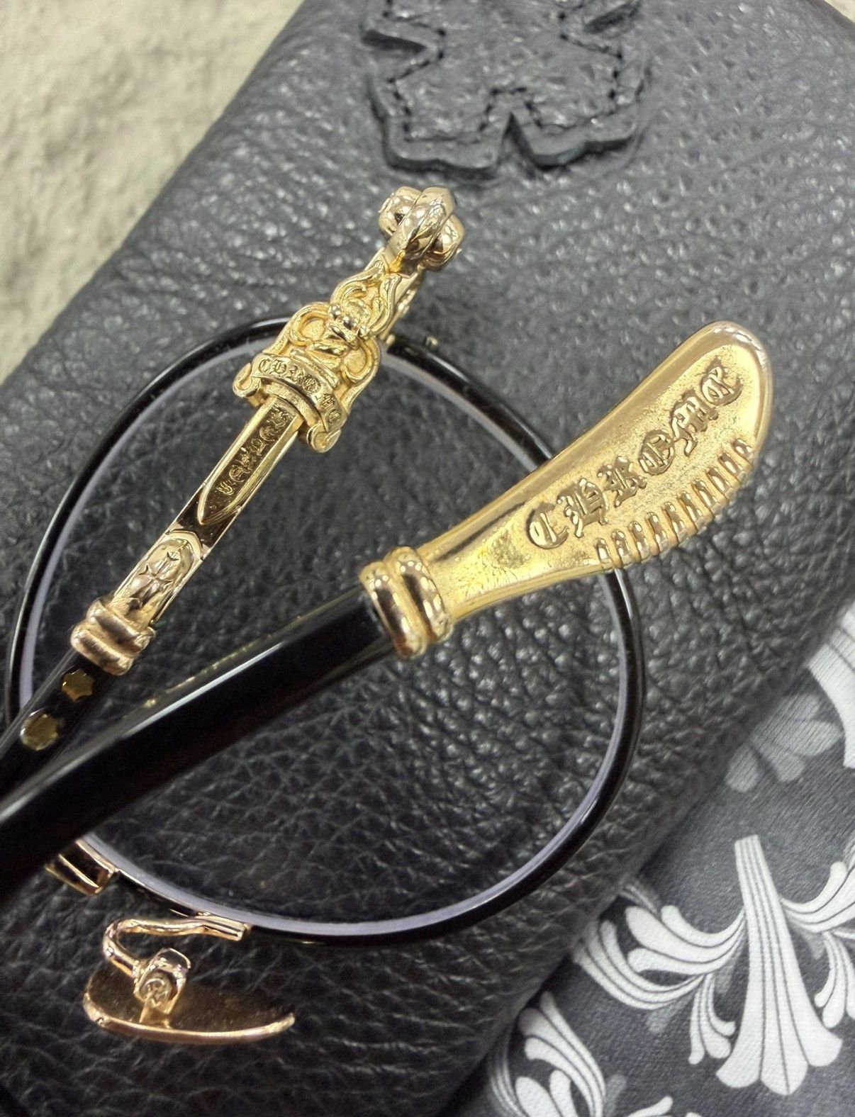 Chrome Hearts Chrome Hearts 22K Gold Sword Full Frame Glasses Size ONE SIZE - 3 Thumbnail