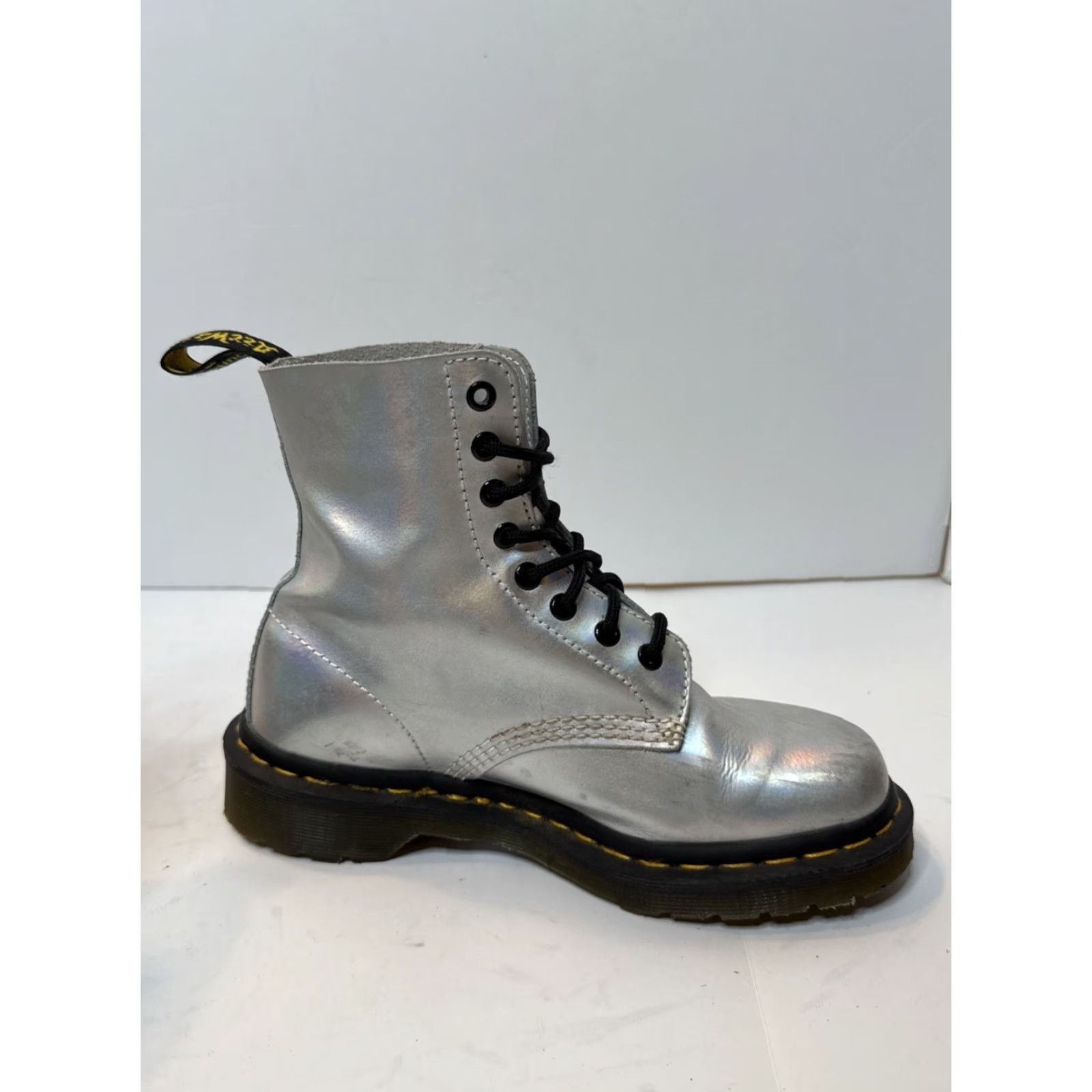 Dr. Martens Dr Martens Pascal Rs Silver Reflective Leather Ankle Boot Womens US Size 7 Size US 7 / IT 37 - 4 Thumbnail