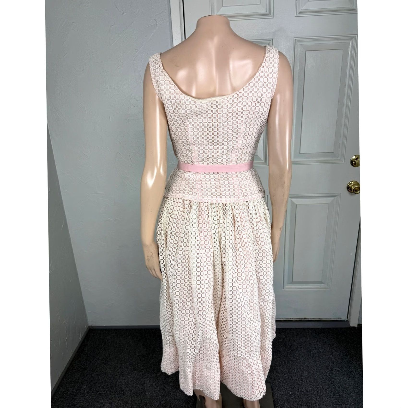 Vintage VINTAGE Lanz Cotton Dress 2 piece set Party Eyelet 50s 11 Orignal Size XXS / US 00 / IT 34 - 5 Thumbnail