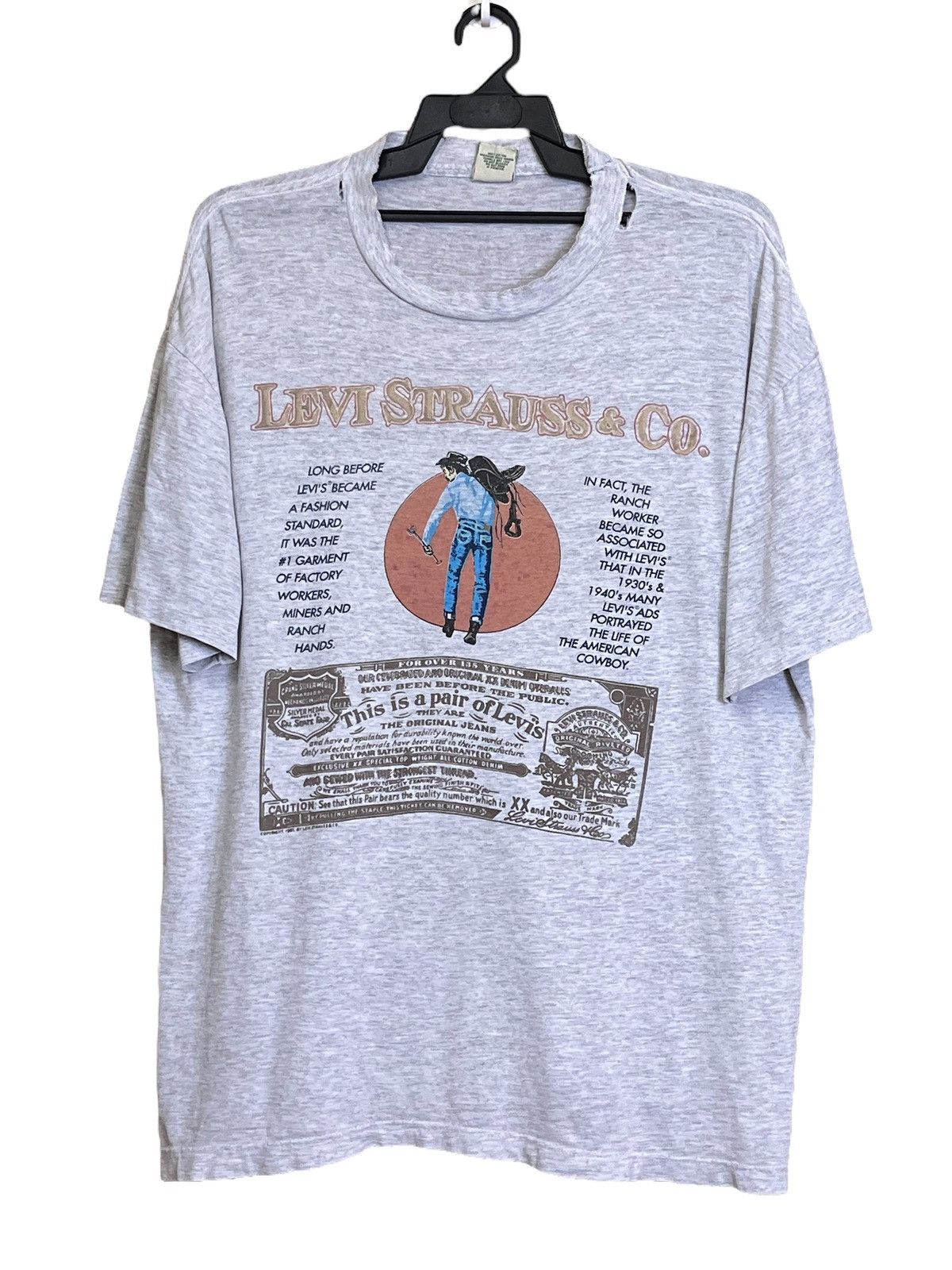 Levi's Vintage Clothing RIP🔥VINTAGE 80s LEVI STRAUSS SADDLE MAN 1987 TEE SHIRT Size US XL / EU 56 / 4 - 1 Thumbnail