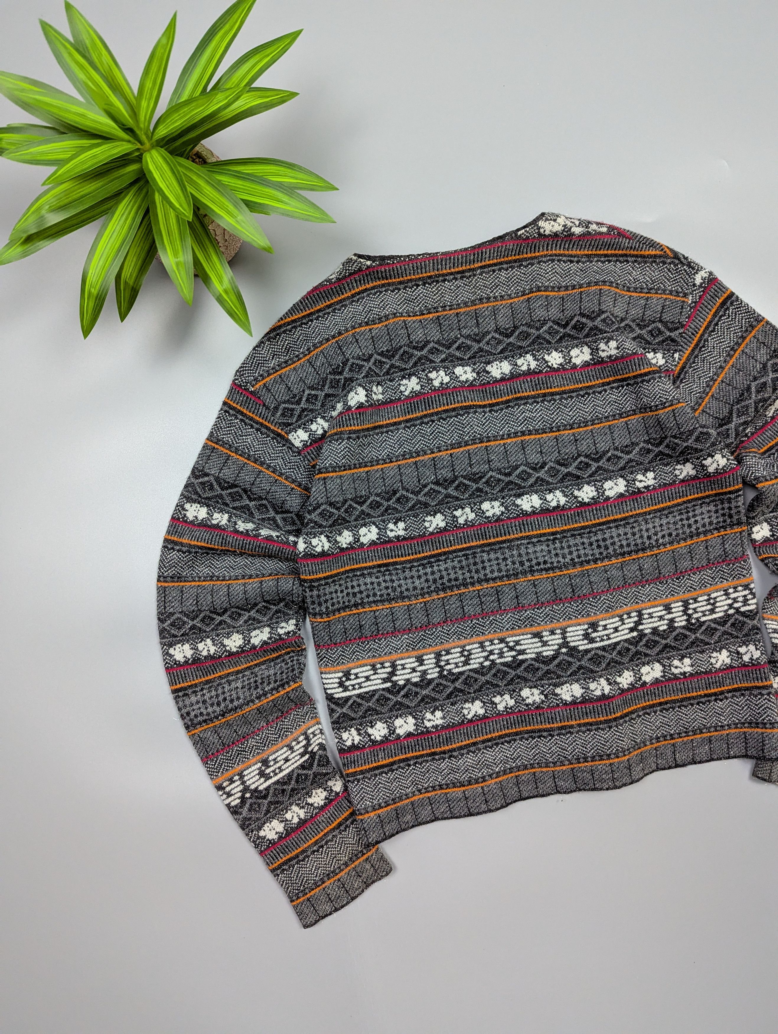 Kenzo KENZO JUNGLE 80s Womens Fair Isle Knitted Cardigan Sweater Size XS / US 0-2 / IT 36-38 - 9 Thumbnail