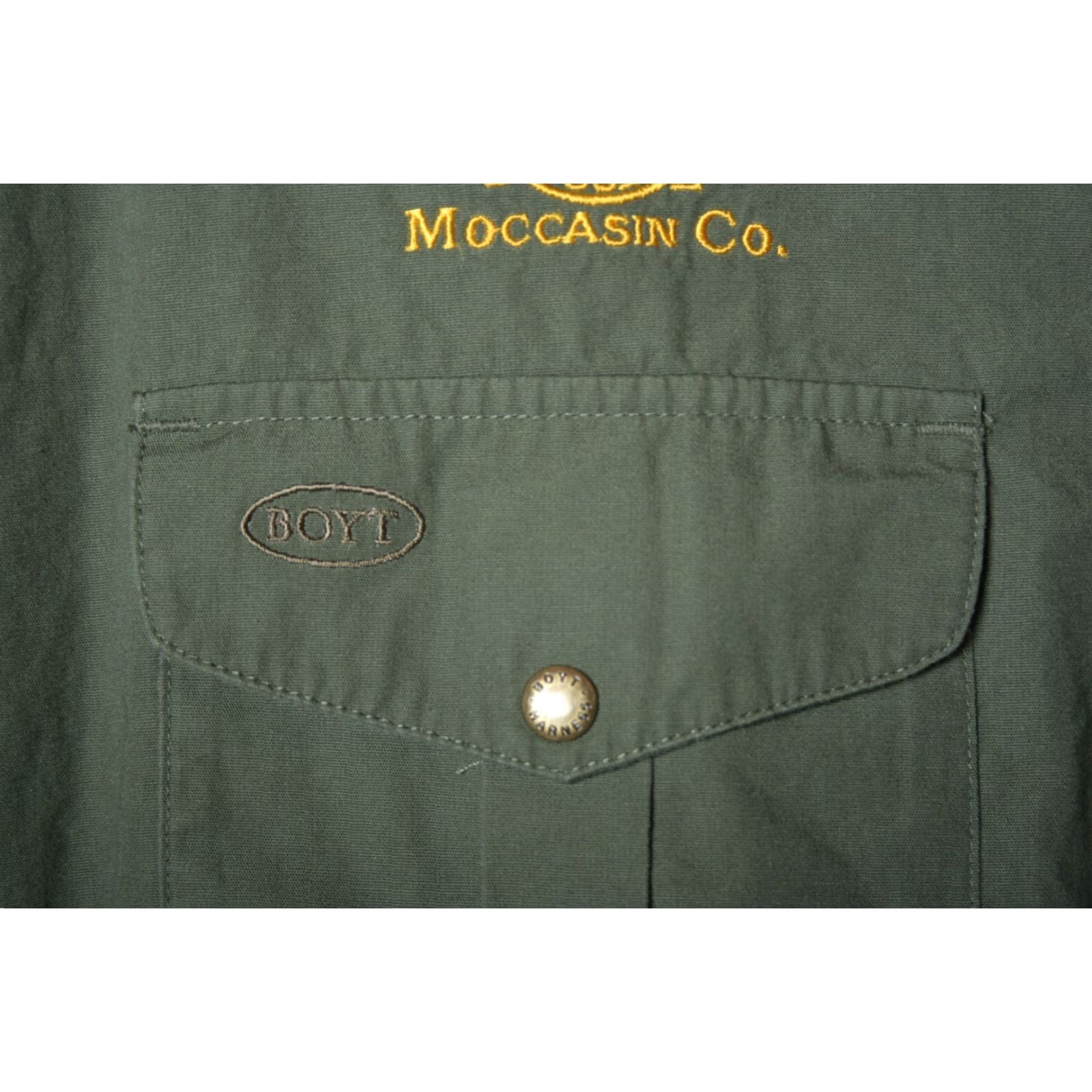 Vintage BOYT HARNESS CO. Green Russell Moccasin Embroidered Button Front Shirt Sz. L Size US L / EU 52-54 / 3 - 4 Thumbnail