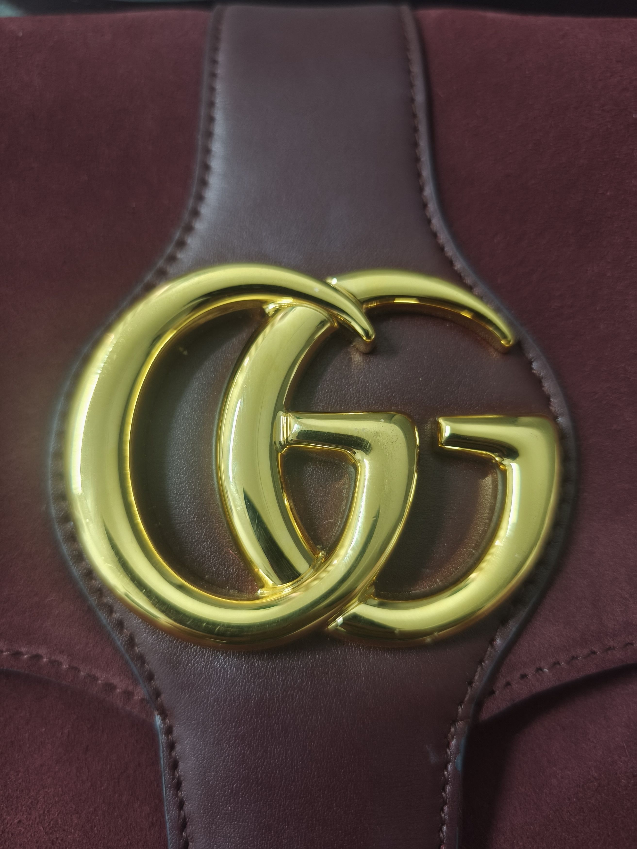 Gucci Gucci GG Marmont Suede Leather Shoulder Bag - Burgundy Size ONE SIZE - 16 Thumbnail